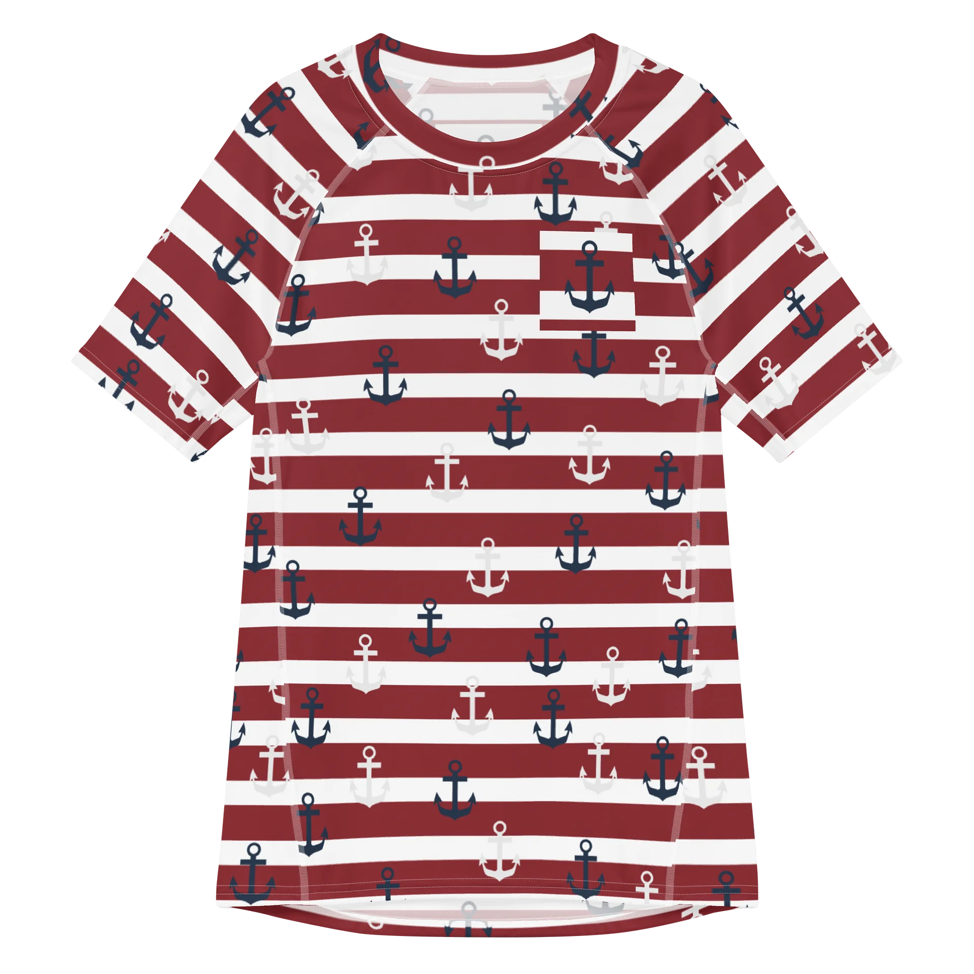 Trendy Men's Rash Guard with Nautical Anchor Design product image (1)