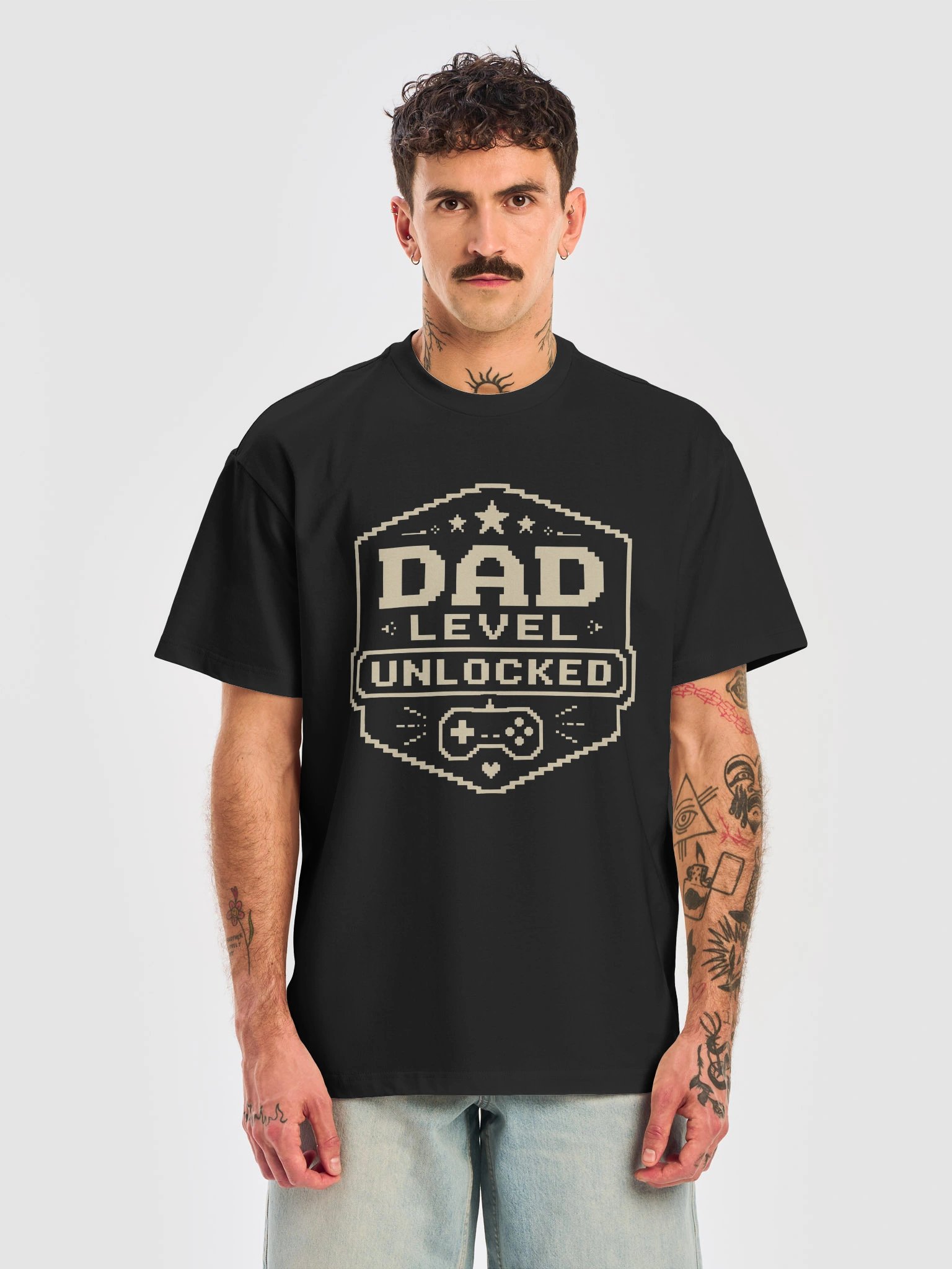 Father's Day 2026 Gift | Dad Level Unlocked Retro Gaming T-Shirt product image (1)