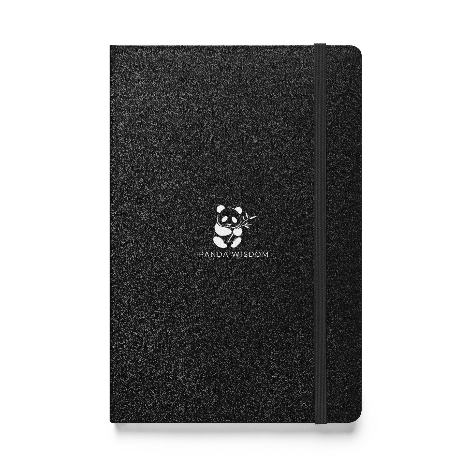 Panda Wisdom Hardcover Bound Notebook - White on Black product image (1)