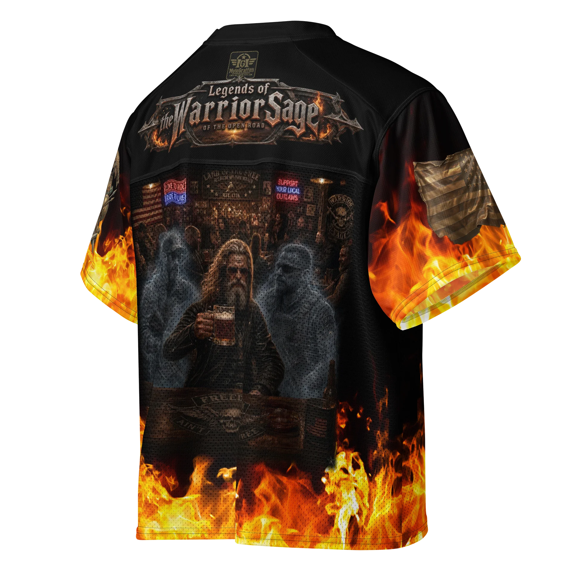 MötoGraffitti Warrior Freedom Aint Free Football Jersey product image (4)