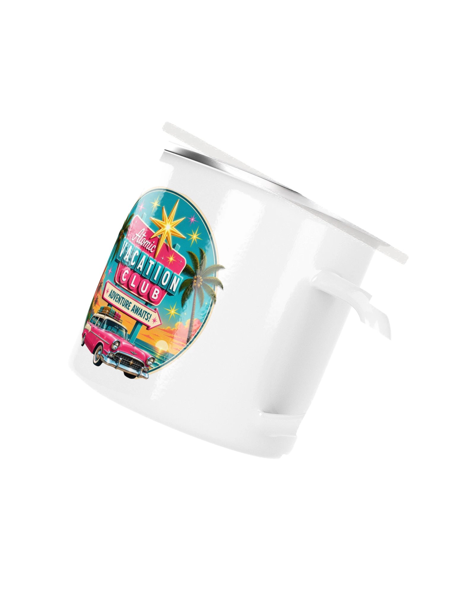 🖐 Atomic Vacation Club Retro Enamel Camp Mug | Left-Handed Edition product image (3)