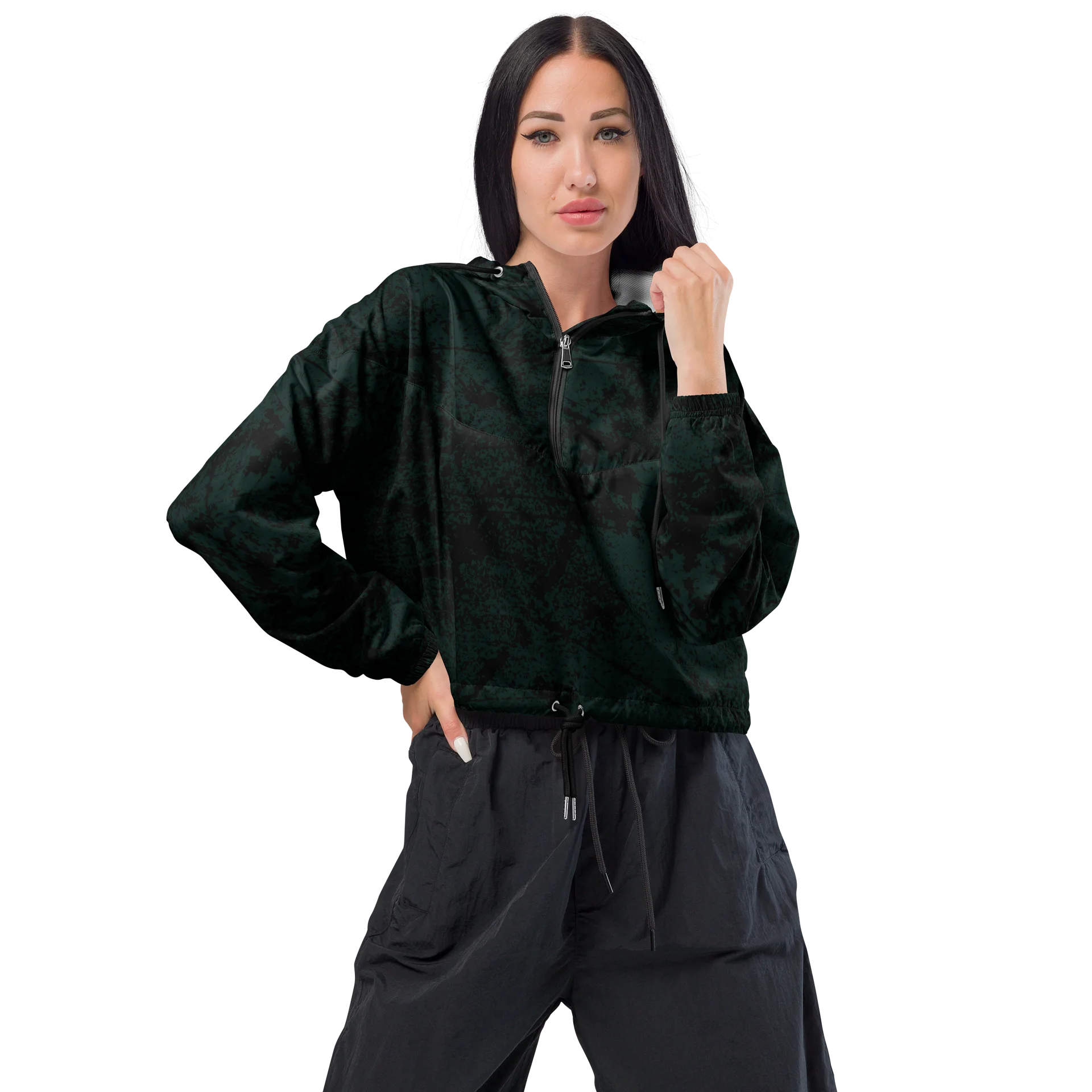 Midnight Shadow Women’s Cropped Windbreaker product image (1)