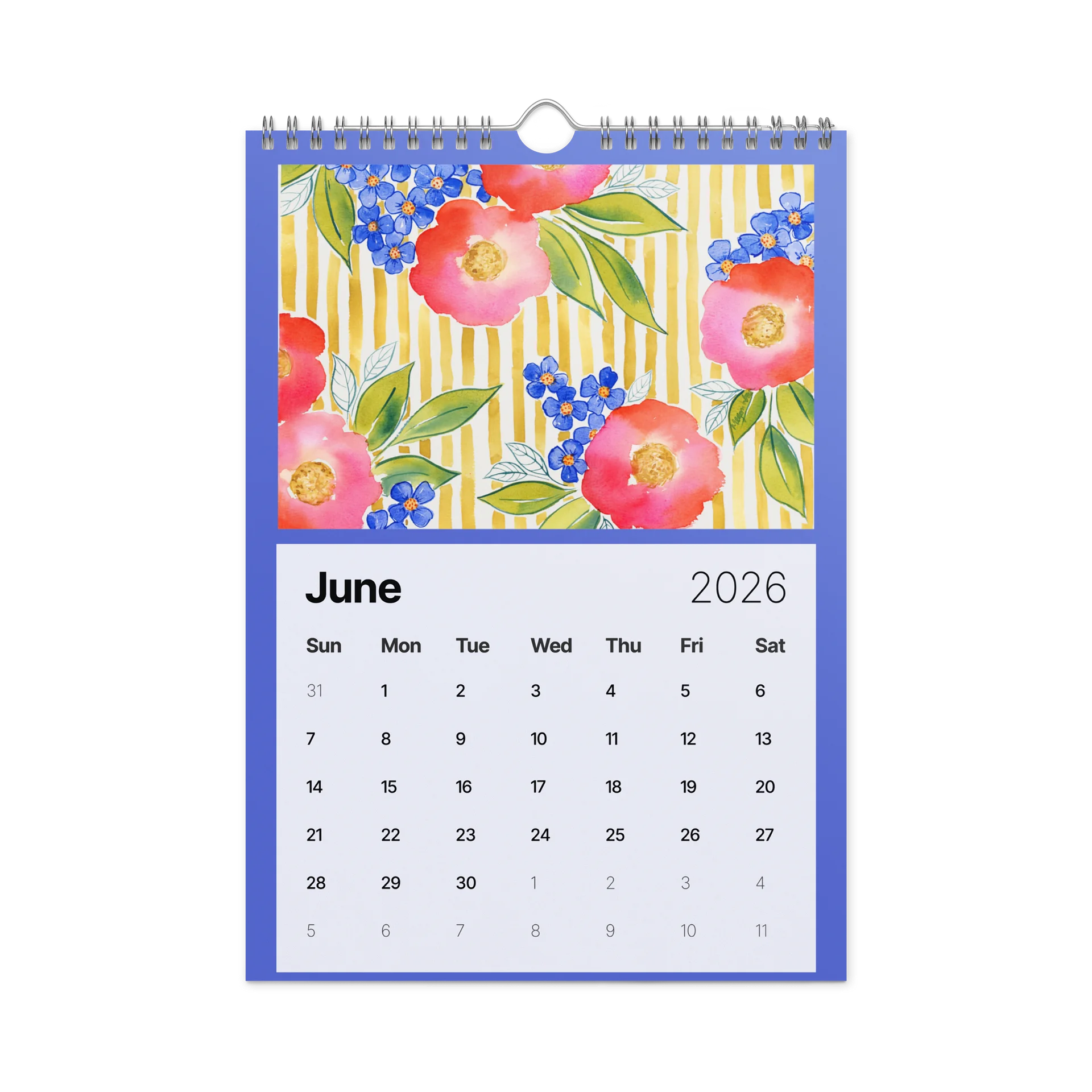 Watercolor Blooms 2026 Wall Calendar product image (8)