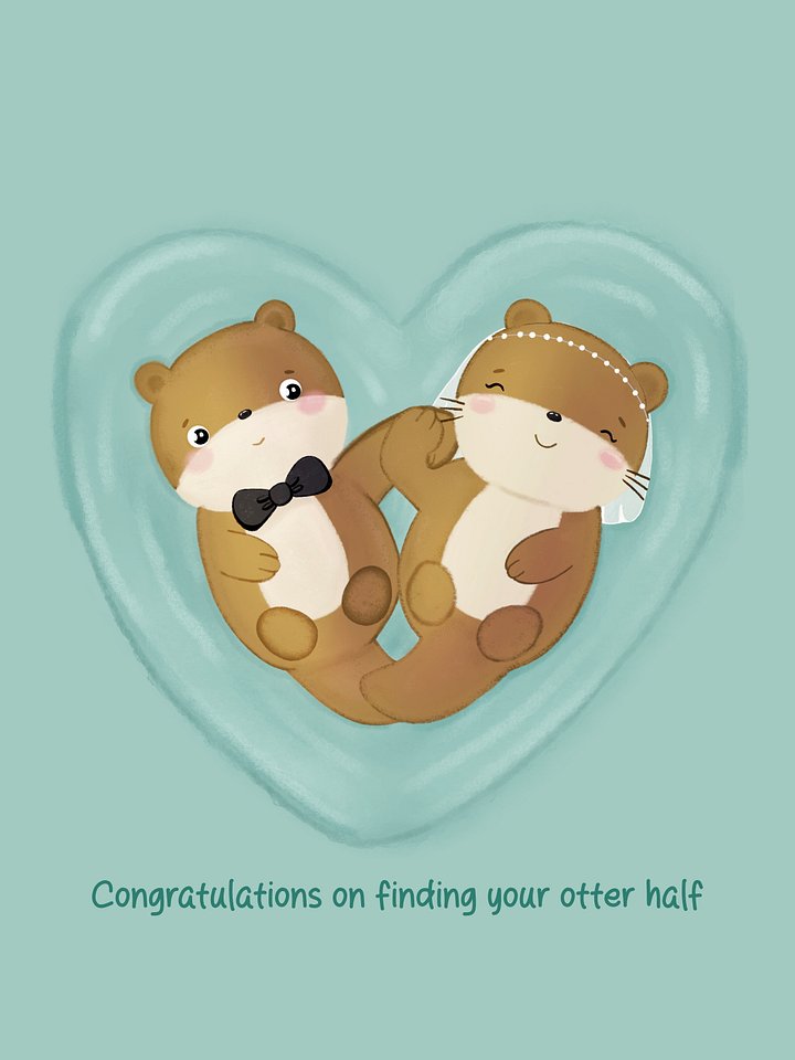 Wedding Otter Greeting Card product image (1)