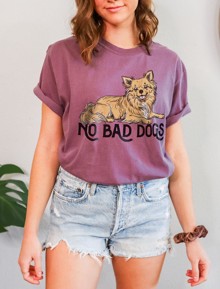 No Bad Dogs T-Shirt of a Long-Haired Chihuahua | Funny T-Shirt for Chihuahua Paw-rents product image (2)