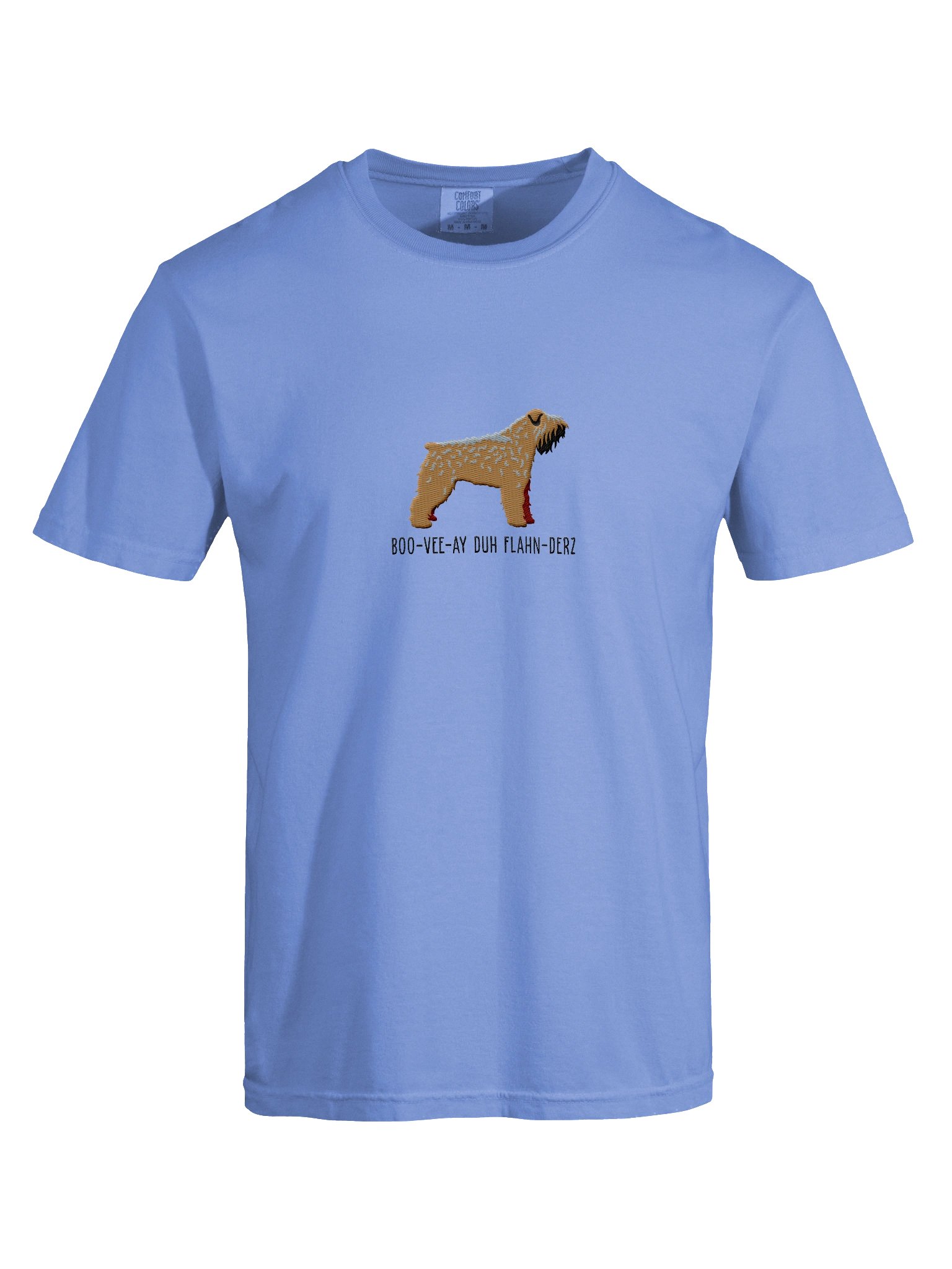 Boo-Vee-Ay Duh Flahn-Derz T-Shirt(Embroidered) of a Bouvier des Flandres(Brown) product image (10)