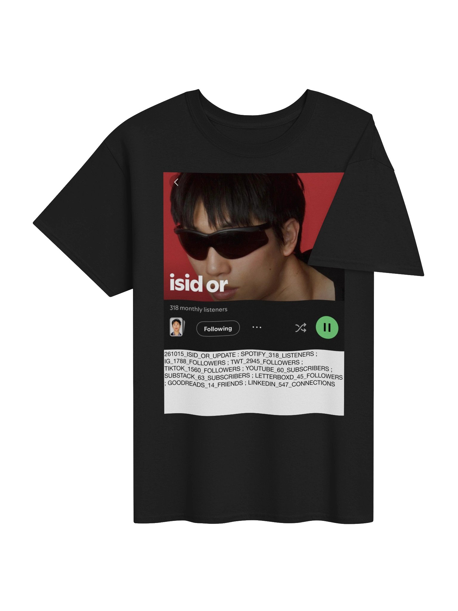 NUGU NUMBERS T-Shirt [Black] product image (4)
