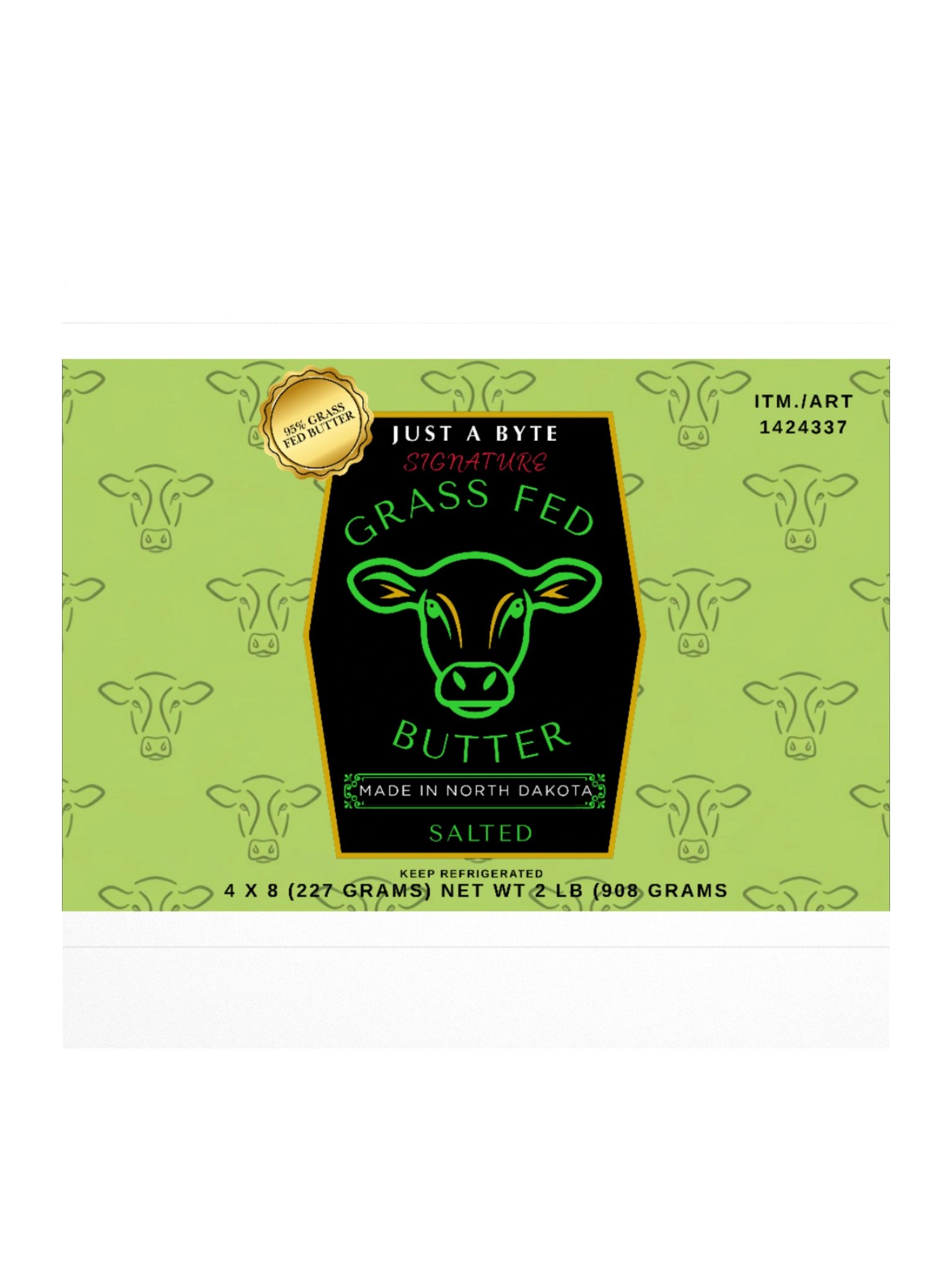 Just A Byte Signature Grass Fed Butter Kiss Cut Sticker product image (2)