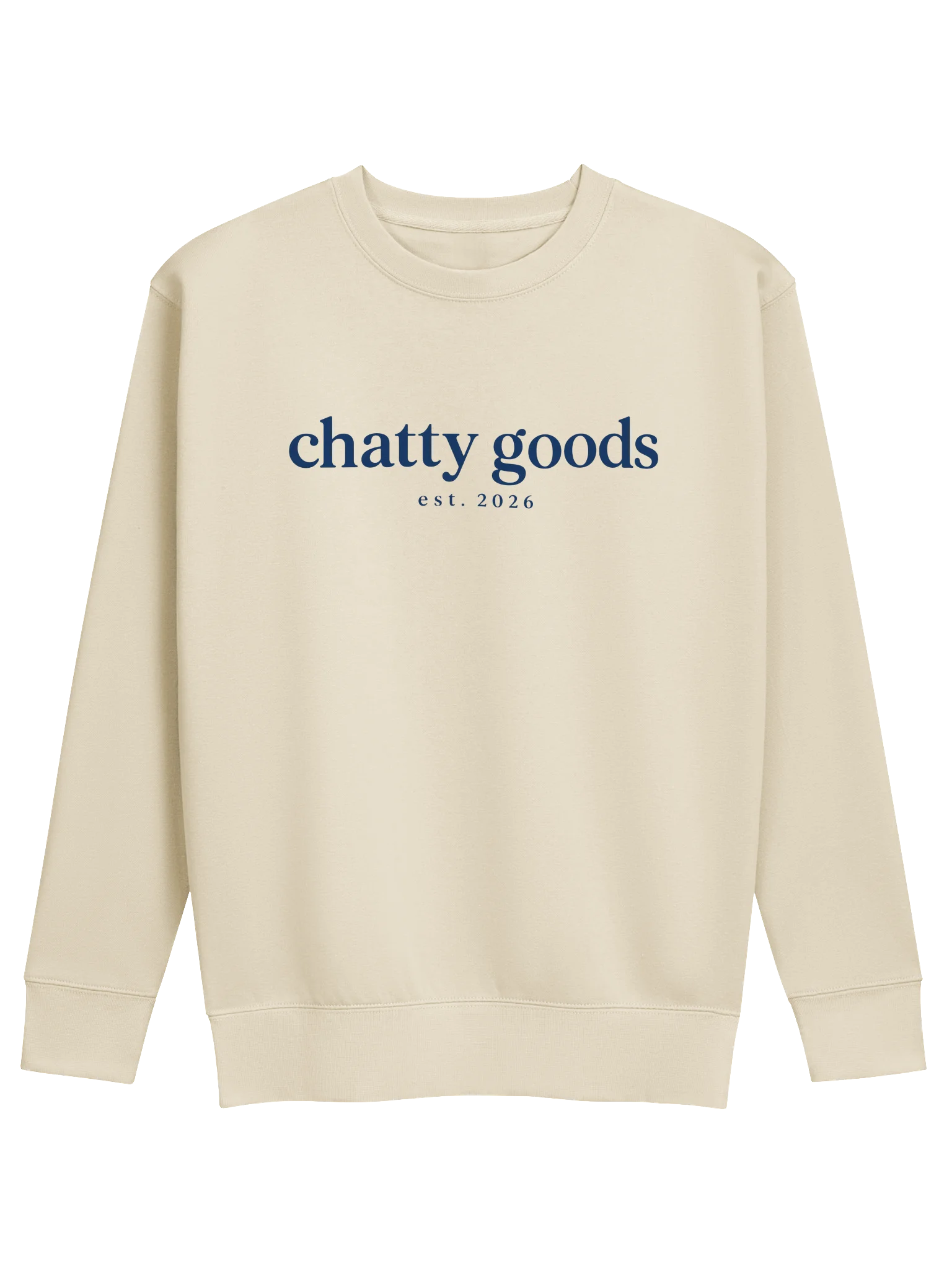 The Classic Chatty Premium Sweatshirt (Navy Text) | Chatty Logo Collection product image (16)