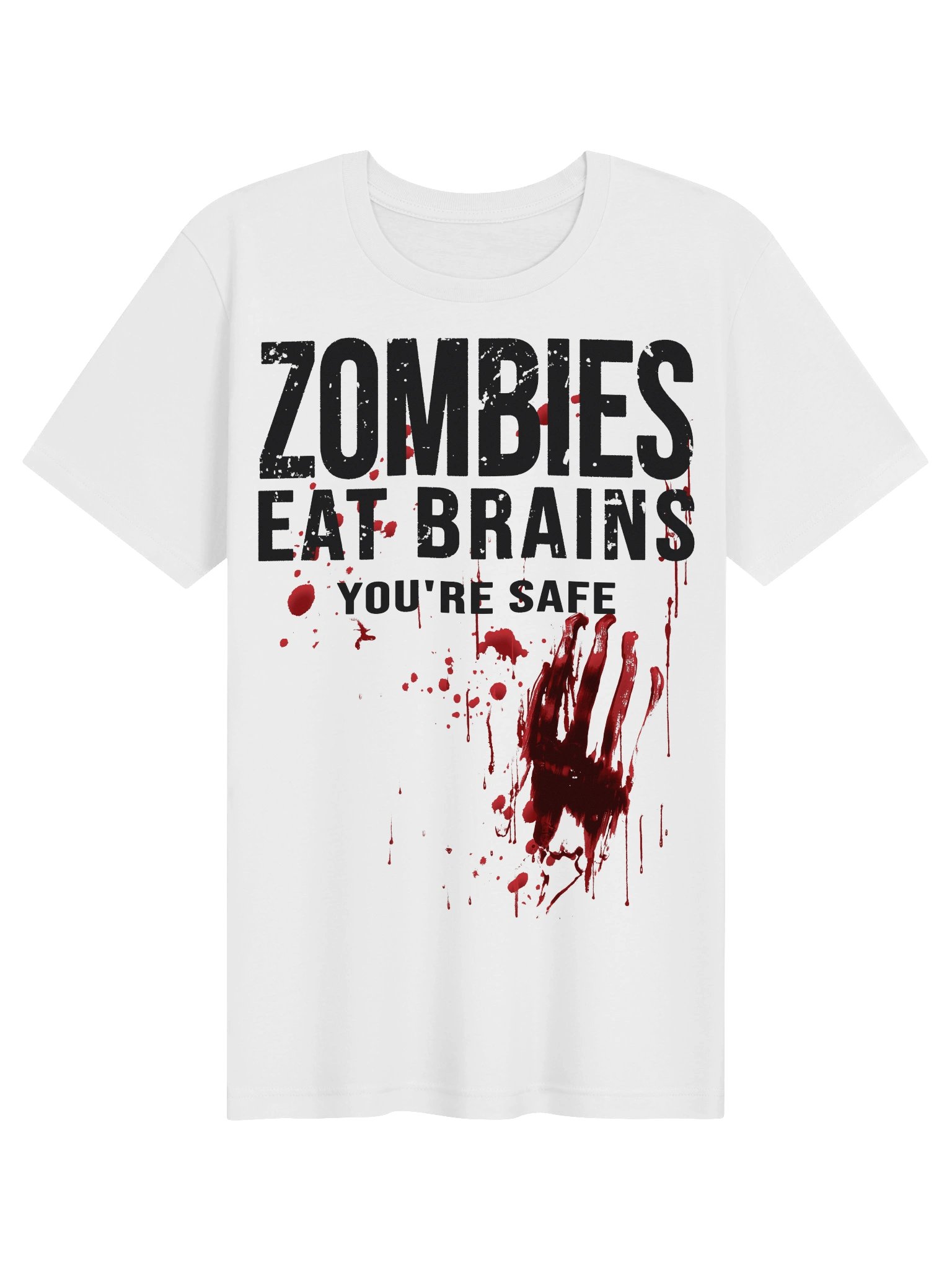 Zombies Eat Brains You’re Safe Shirt Funny Sarcastic Quote Zombie Horror product image (33)
