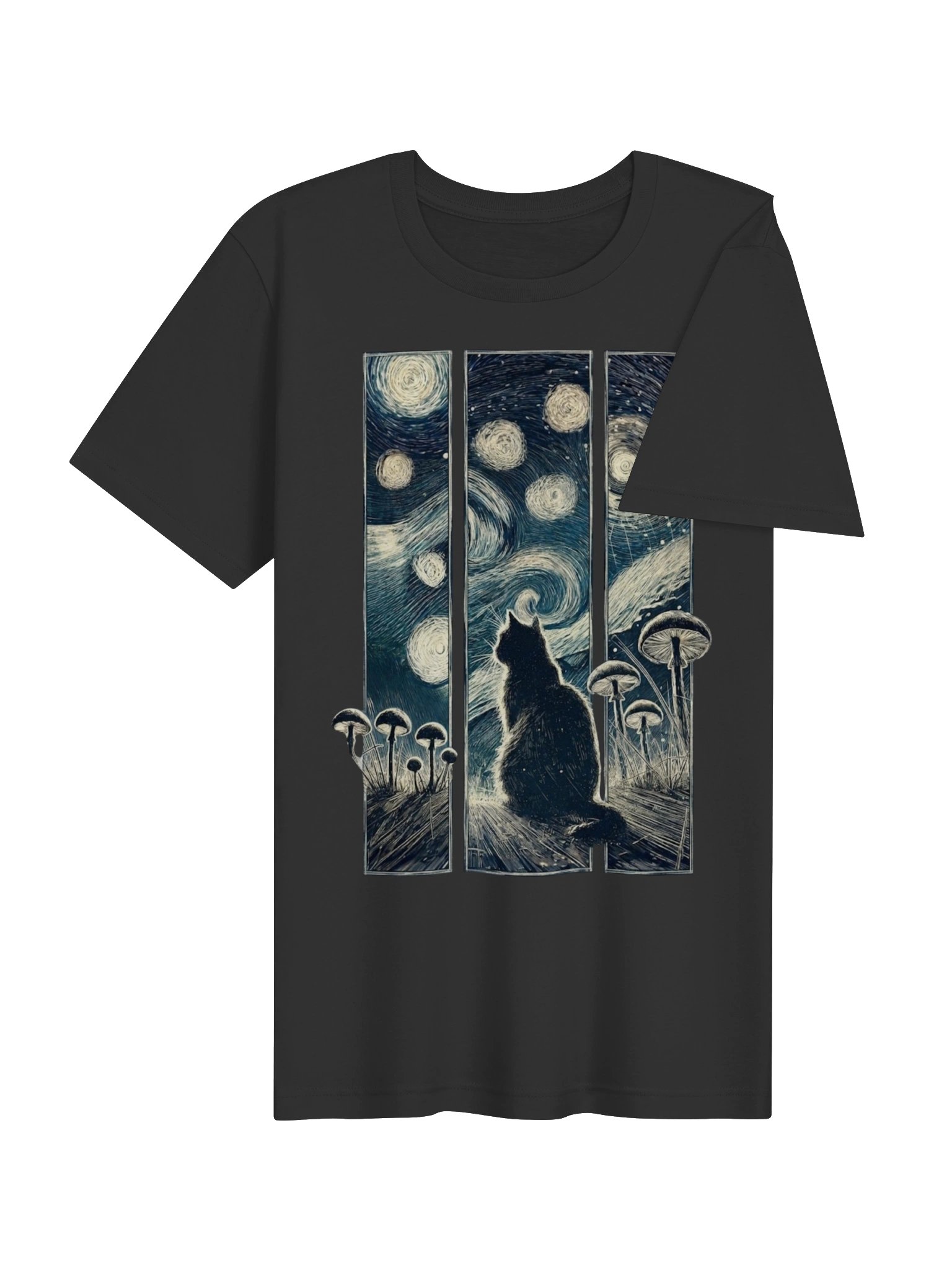 Cat Starry Night Tee, Van Gogh Inspired Cat Shirt product image (5)