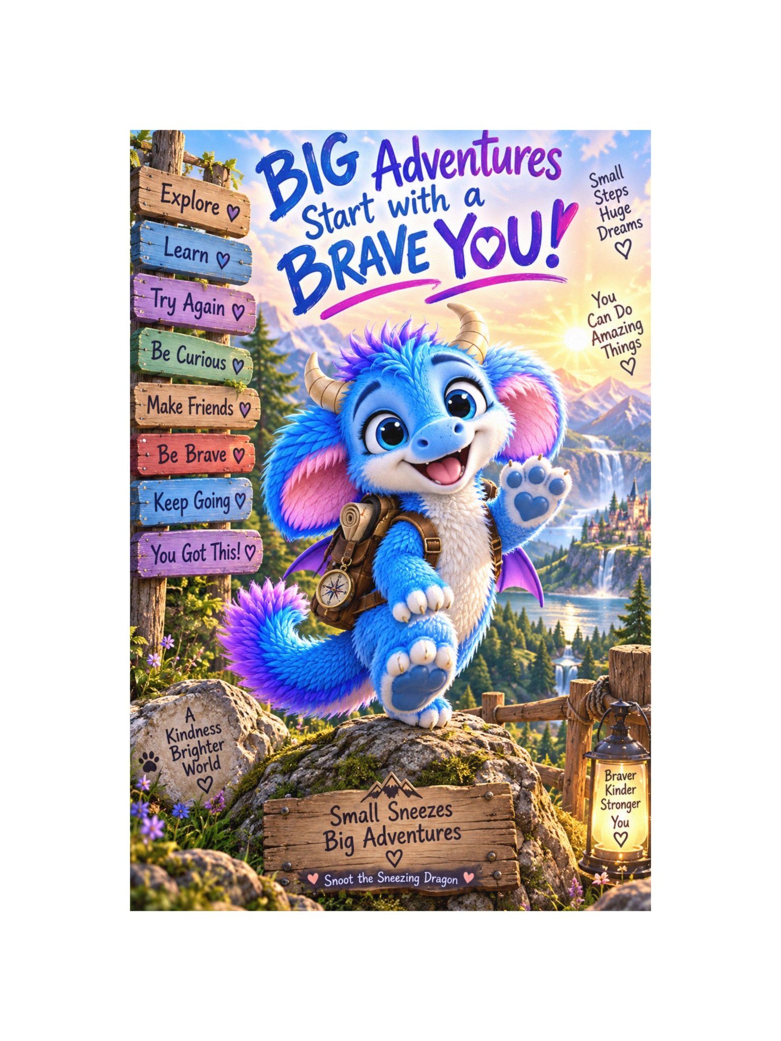 Snoot “Big Adventures Start with a Brave YOU!” 12×18 Wall Art Poster product image (4)