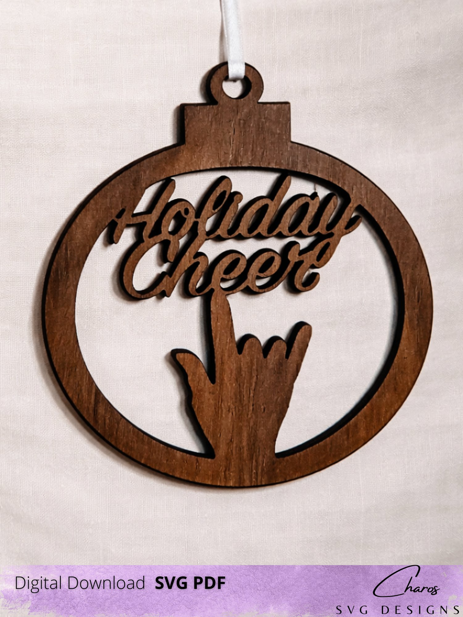 ASL I Love You Holiday Ornaments Bundle SVG | Laser Cut File product image (7)