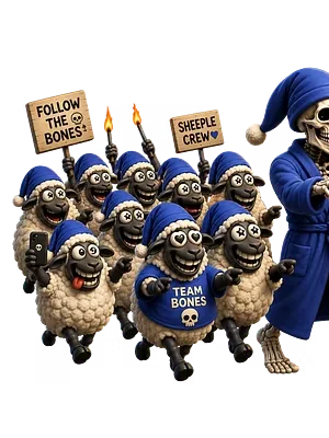 ''Sheeples Follow The Bones'' Stainless Steel Tumbler product image (2)