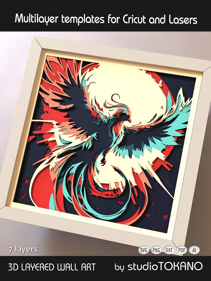 Phoenix Shadow box SVG product image (2)