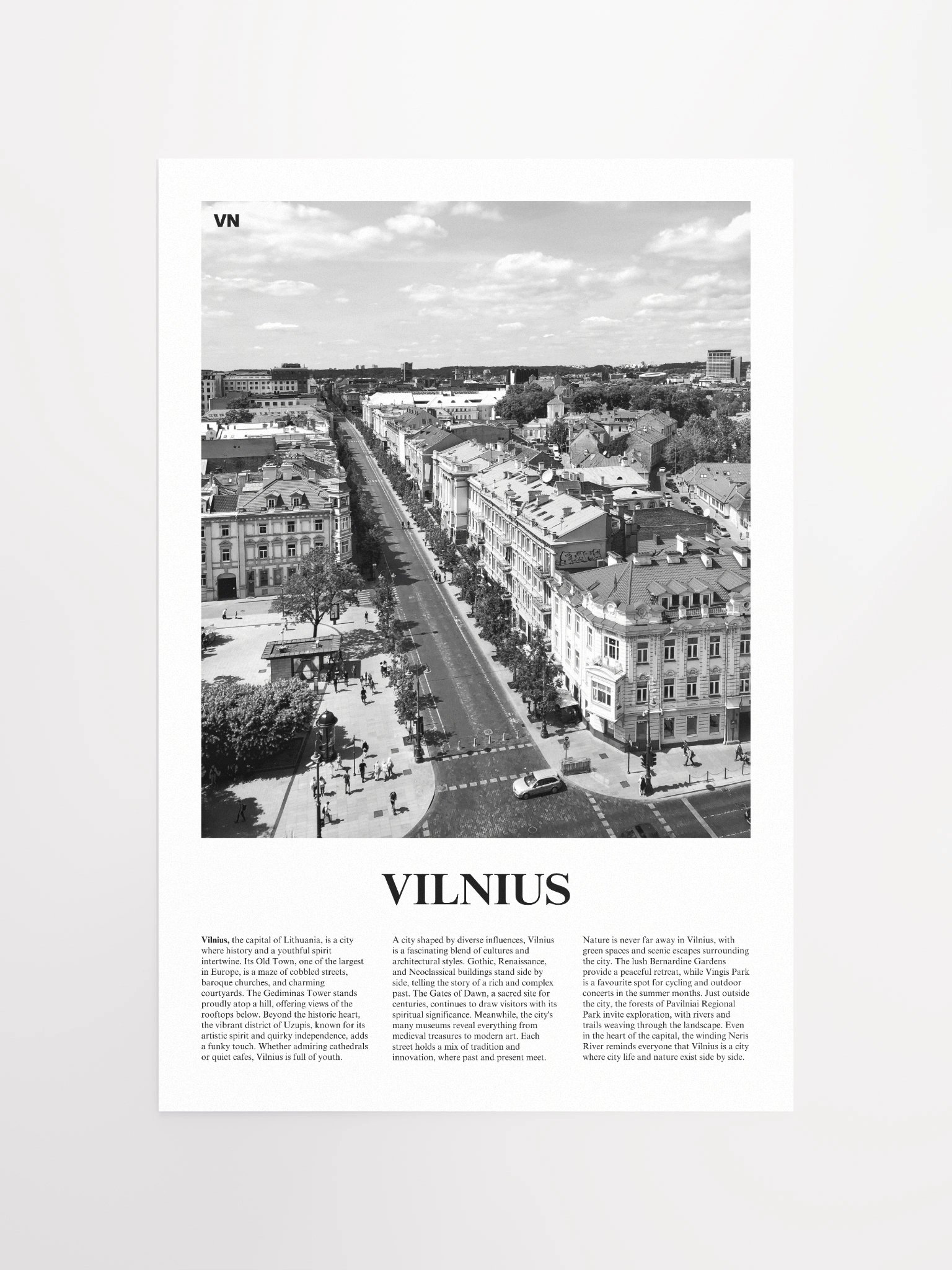 Vilnius 01 Newspaper Poster product image (9)