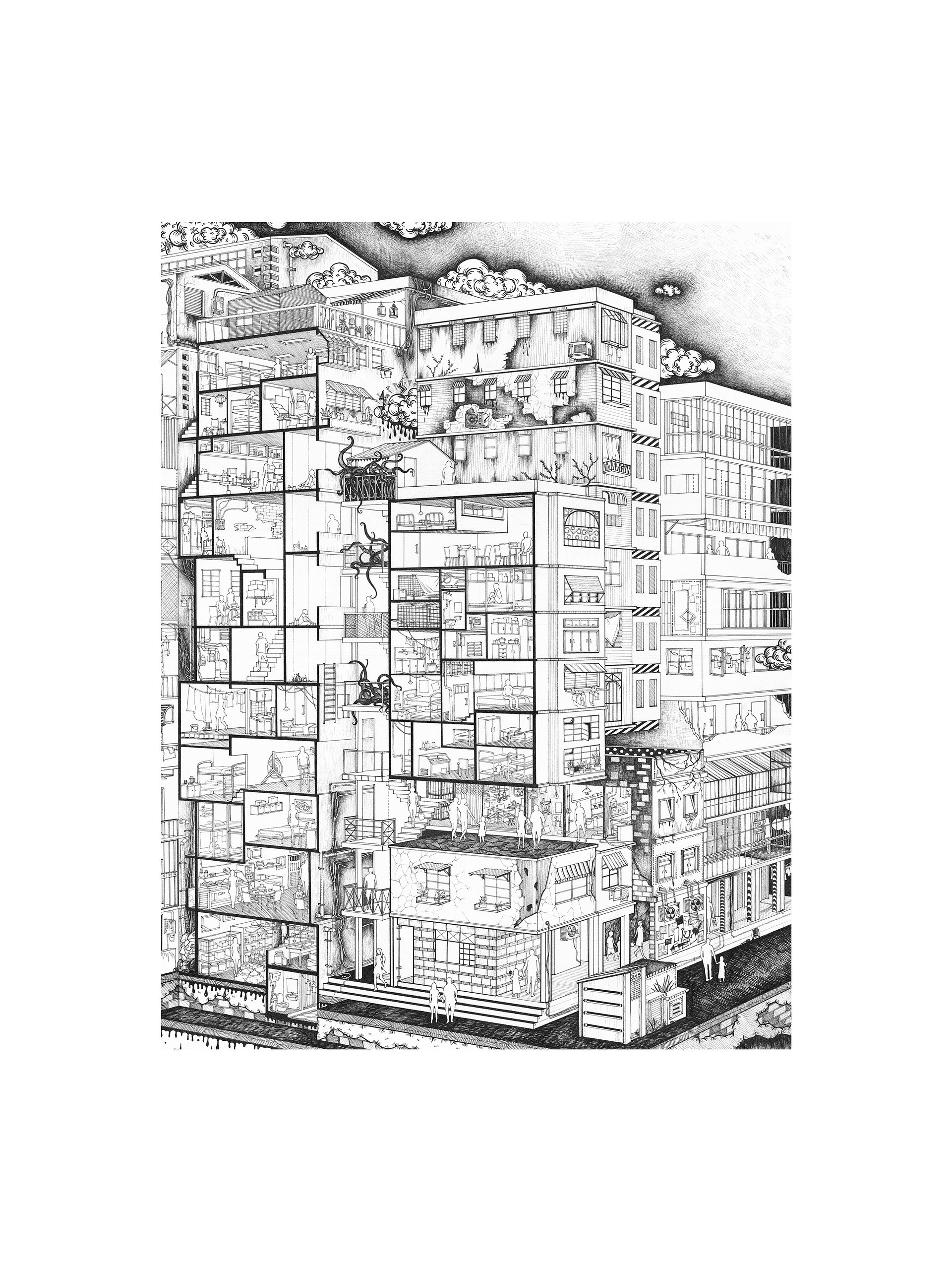 Kowloon Walled City - Original Art Print product image (1)