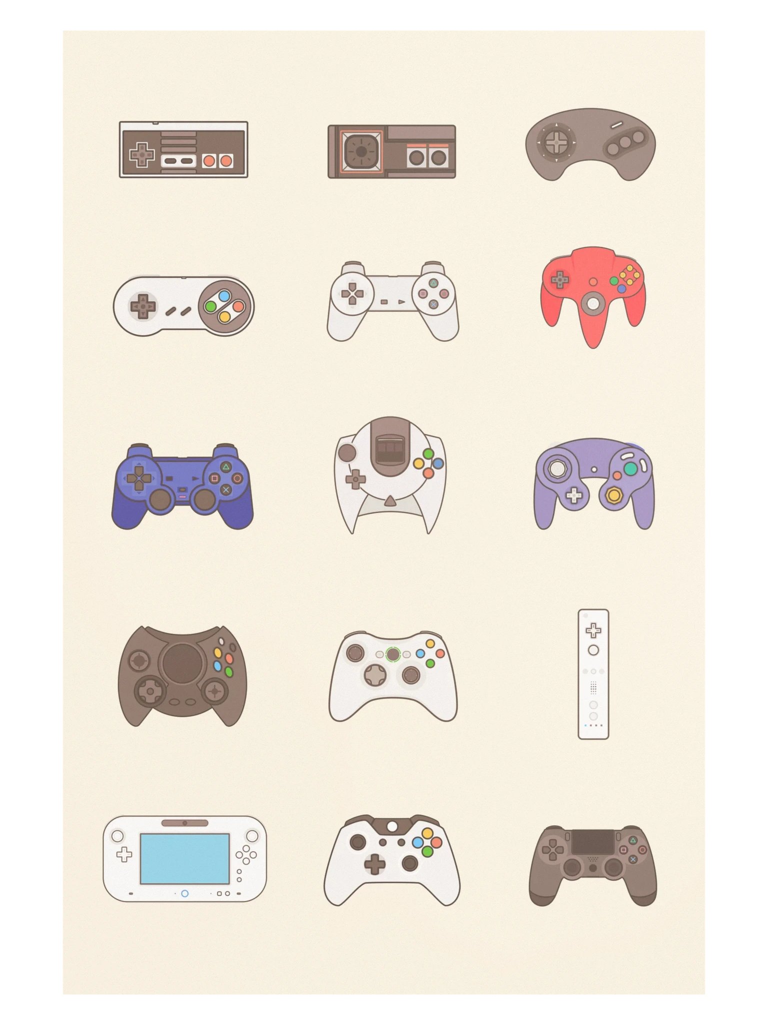 Retro Controllers (Beige) [2x3] product image (1)