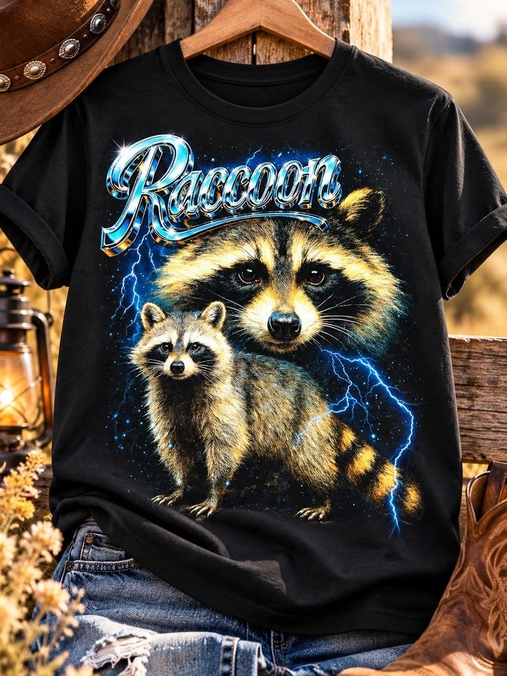 Electric Raccoon Lightning Tee product image (2)