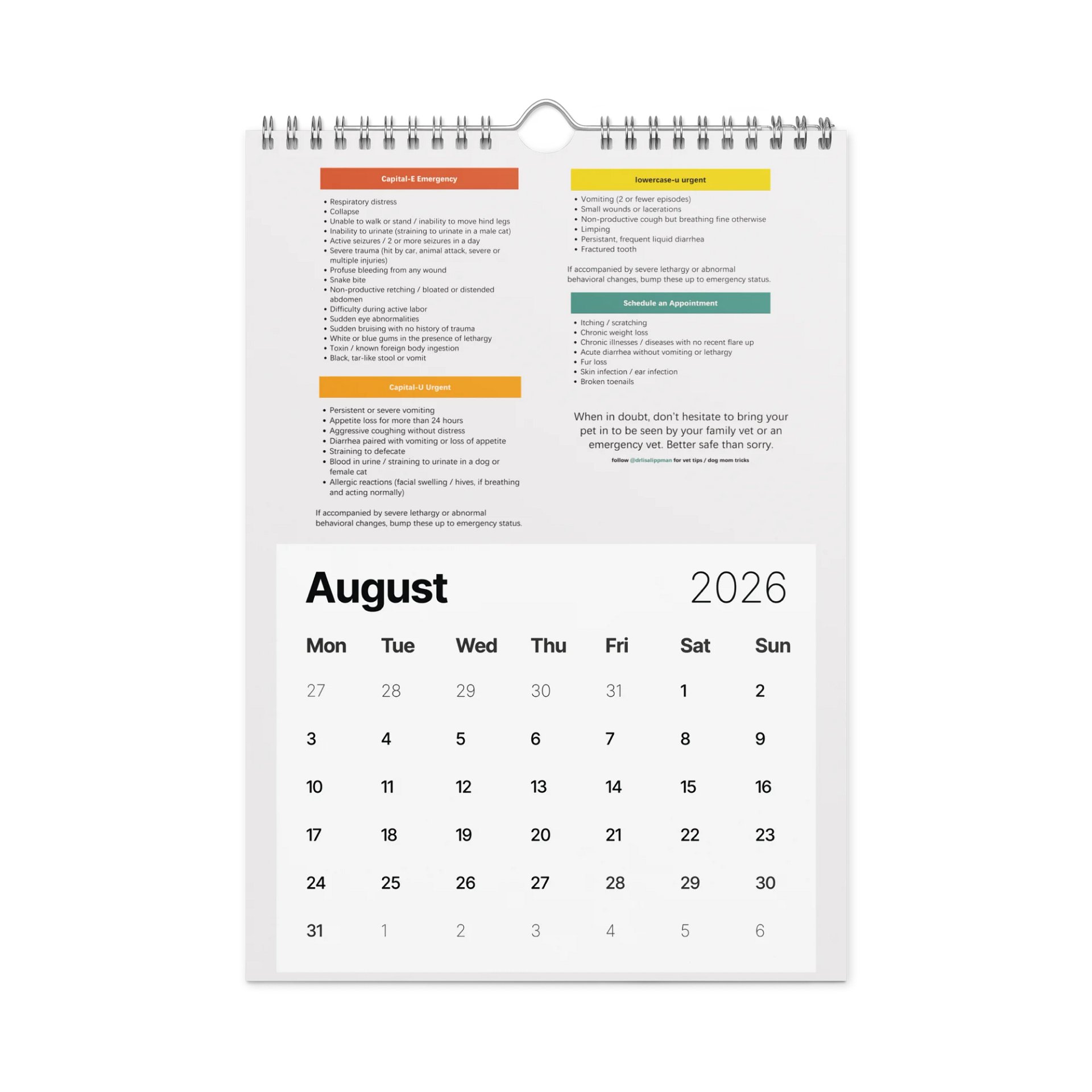 2026 Emergency Reference Wall Calendar product image (2)