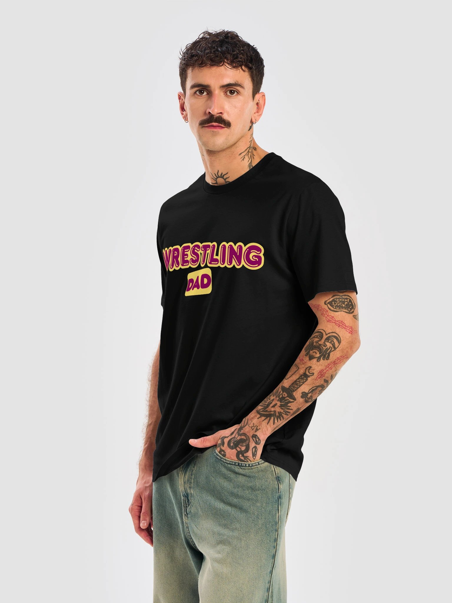 Wrestling Dad Bold Retro Tee product image (48)