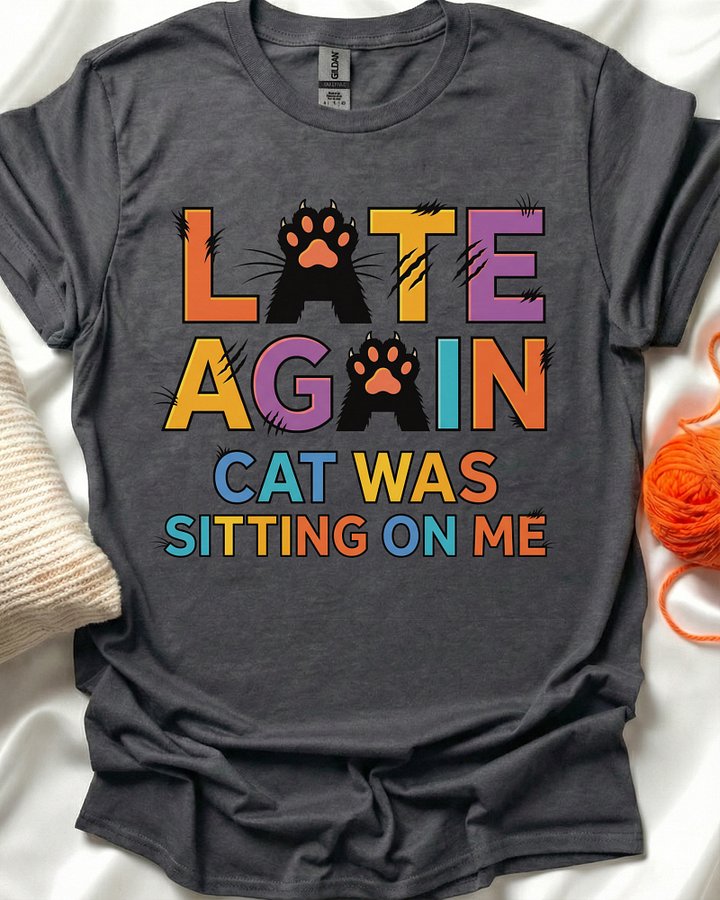 Late Again Cat T-Shirt product image (7)