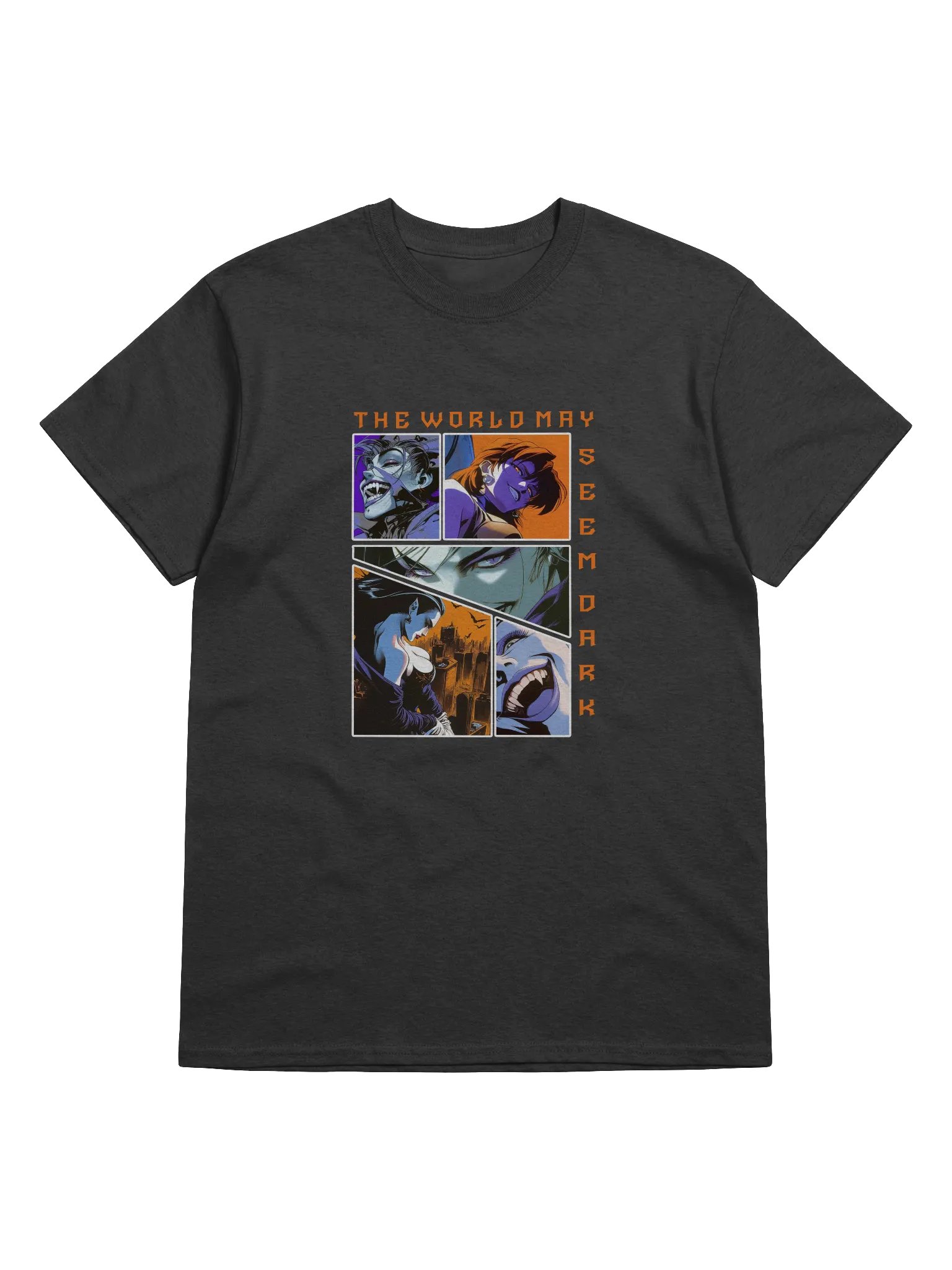 "The world may seem dark" Panel Heavyweight Printed T-Shirt product image (1)