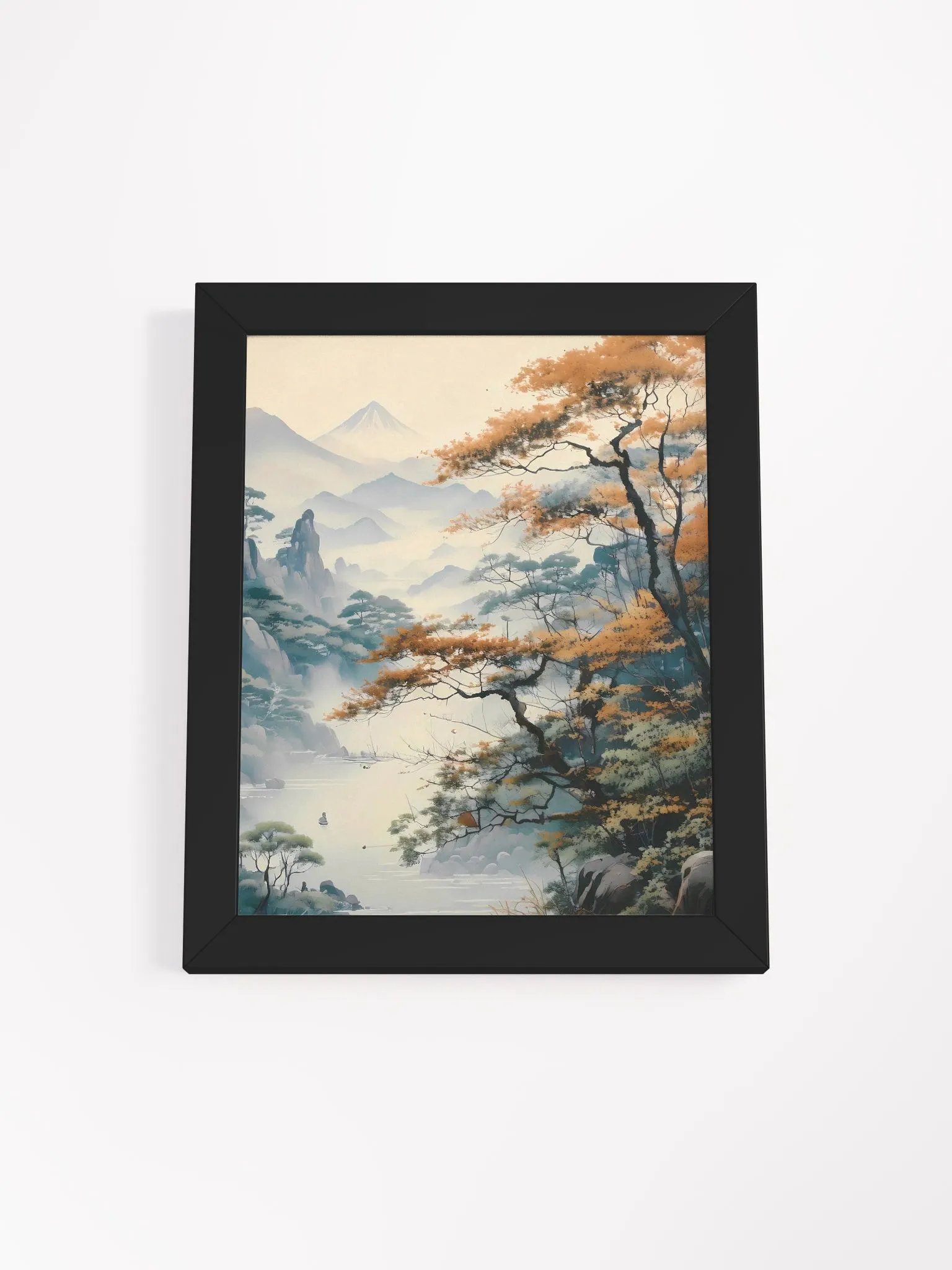 Mist Over the Mountains – Tranquil Japanese Landscape Art Print product image (4)