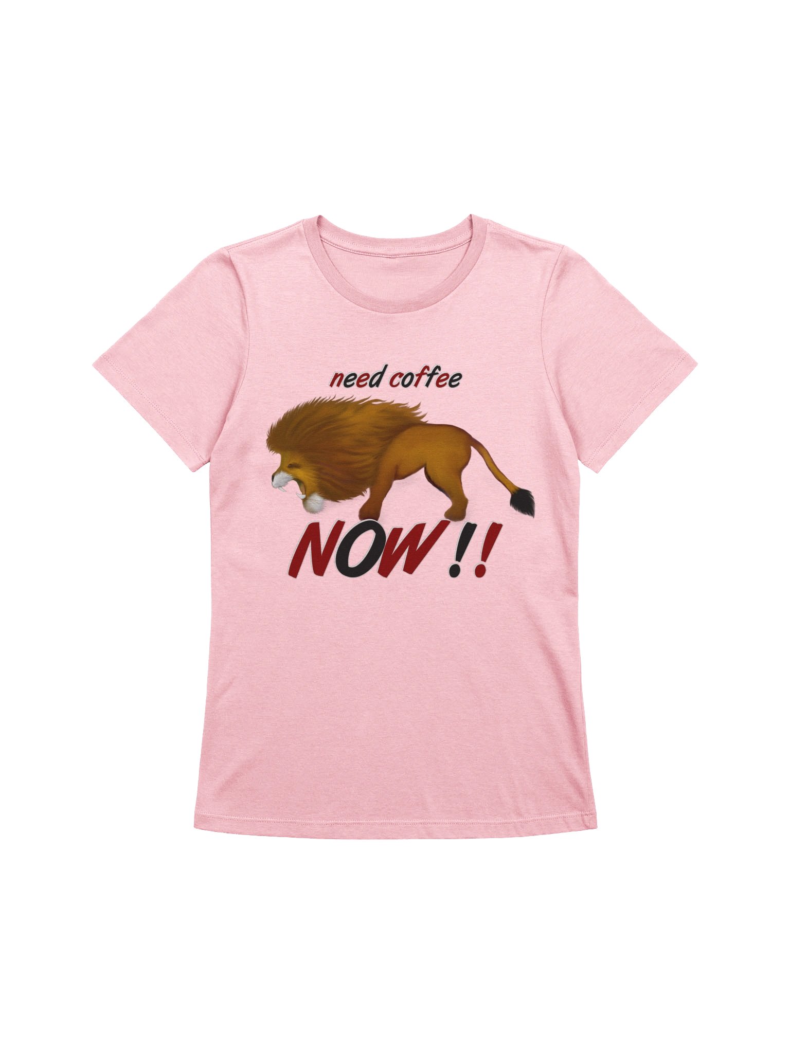 Lion "Need Coffee NOW" T-Shirt. Women's Bella+Canvas Supersoft Relaxed-fit T-Shirt product image (1)