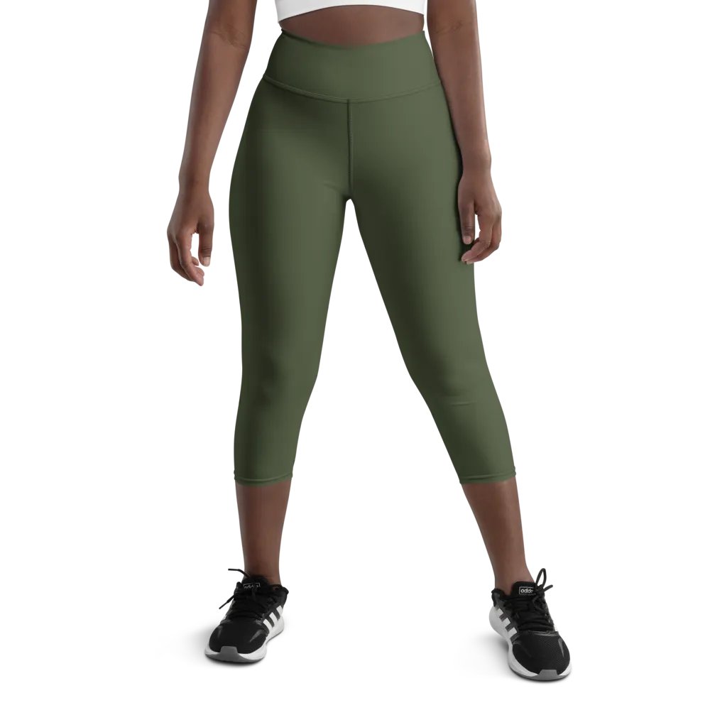 Olive High-Waist Capri Leggings product image (1)