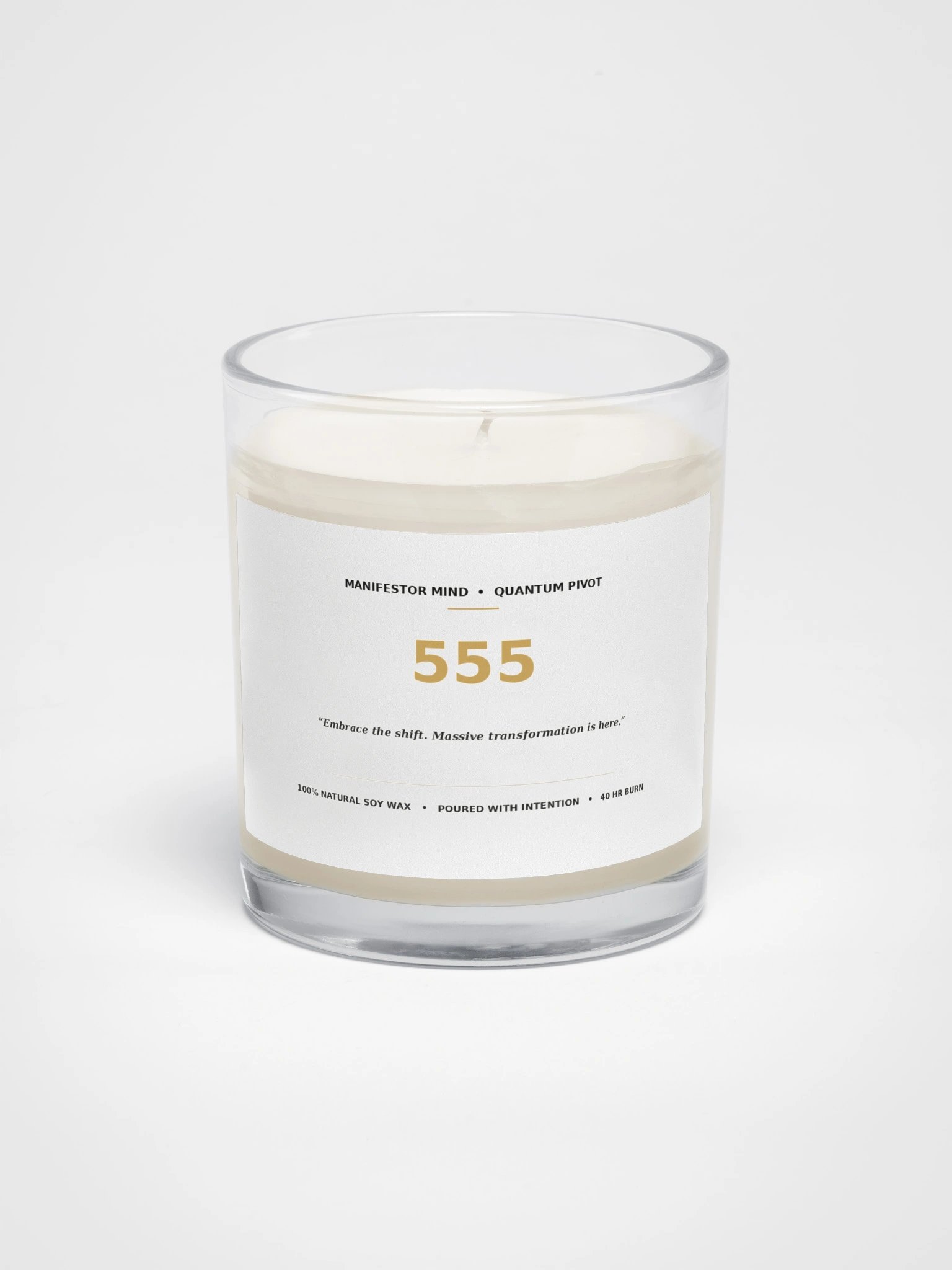 555 Quantum Change Candle - Unscented Transformation Soy Wax Angel Number product image (1)