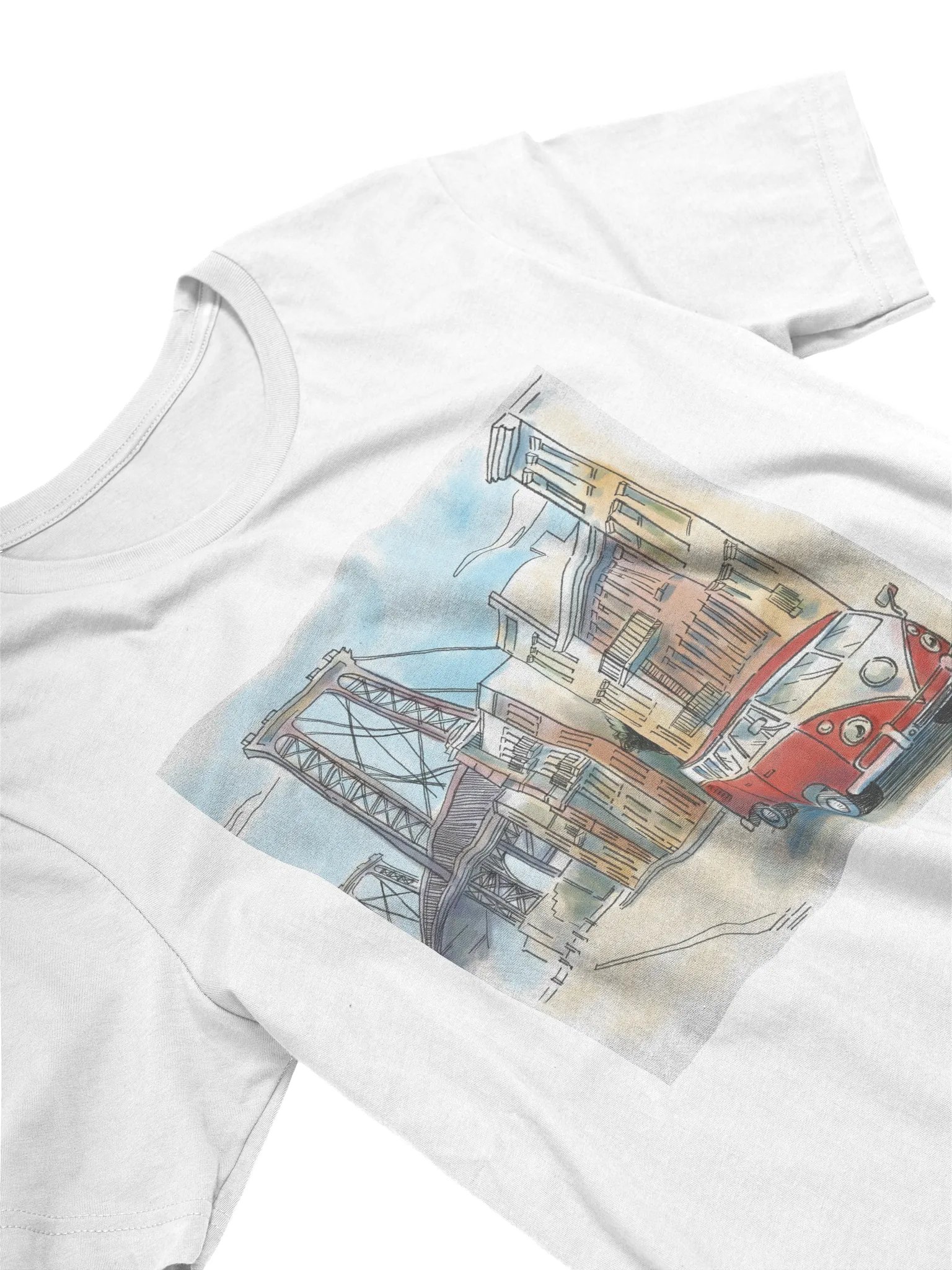 Williamsburg Bridge in Brooklyn, full color art product image (3)