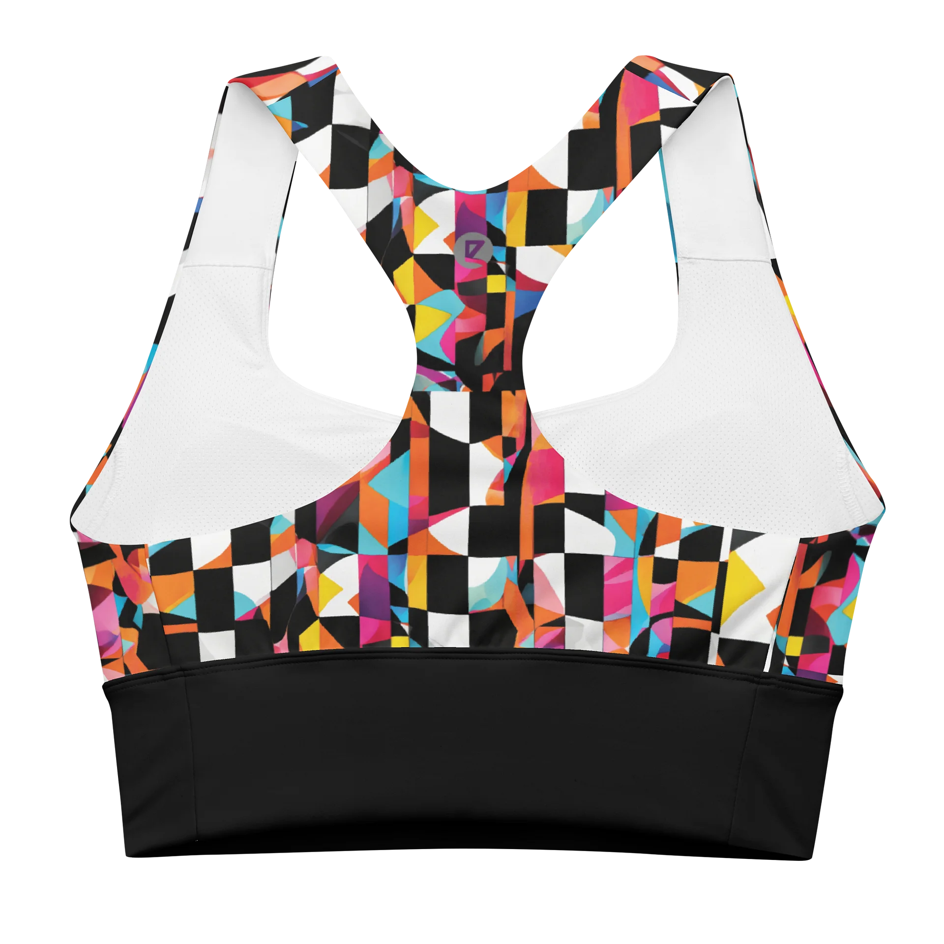 High-Impact Bra "Colorful Modern Abstract Checkered Art Printed" product image (3)
