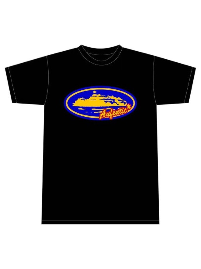 Corteiz Aufentic T-Shirt – Black/Blue product image (1)