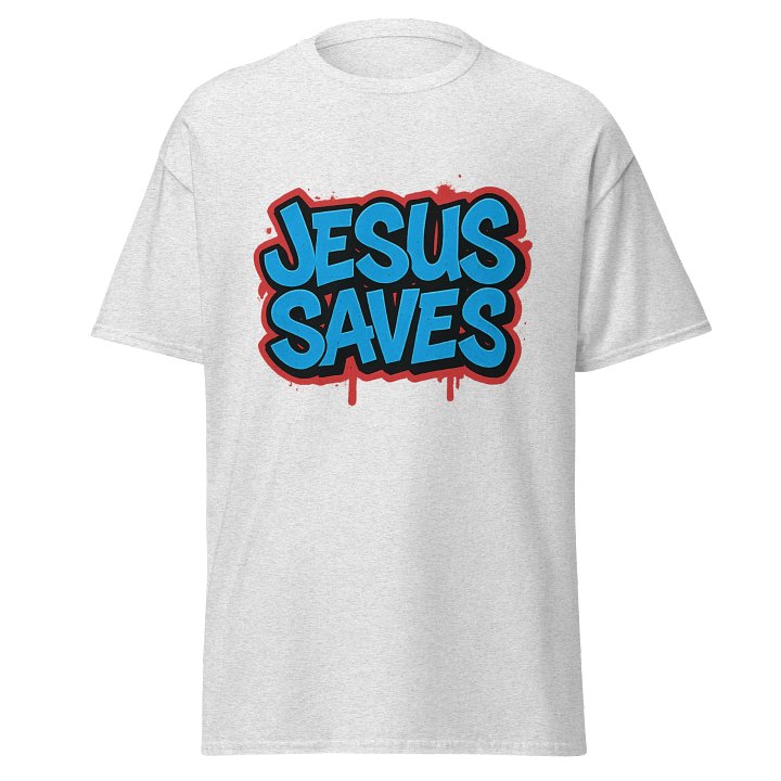 Red Textured Jesus Saves T-Shirt product image (8)