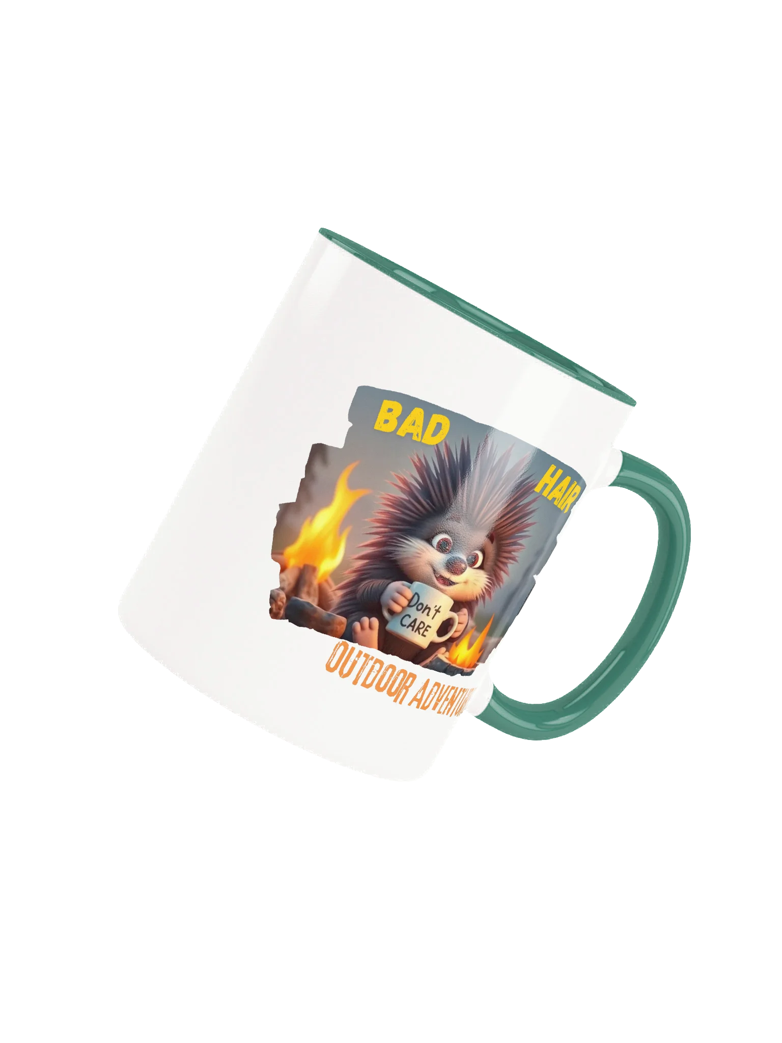 Bad Hair, Don’t Care” Porcupine Mug (with color inside) product image (40)
