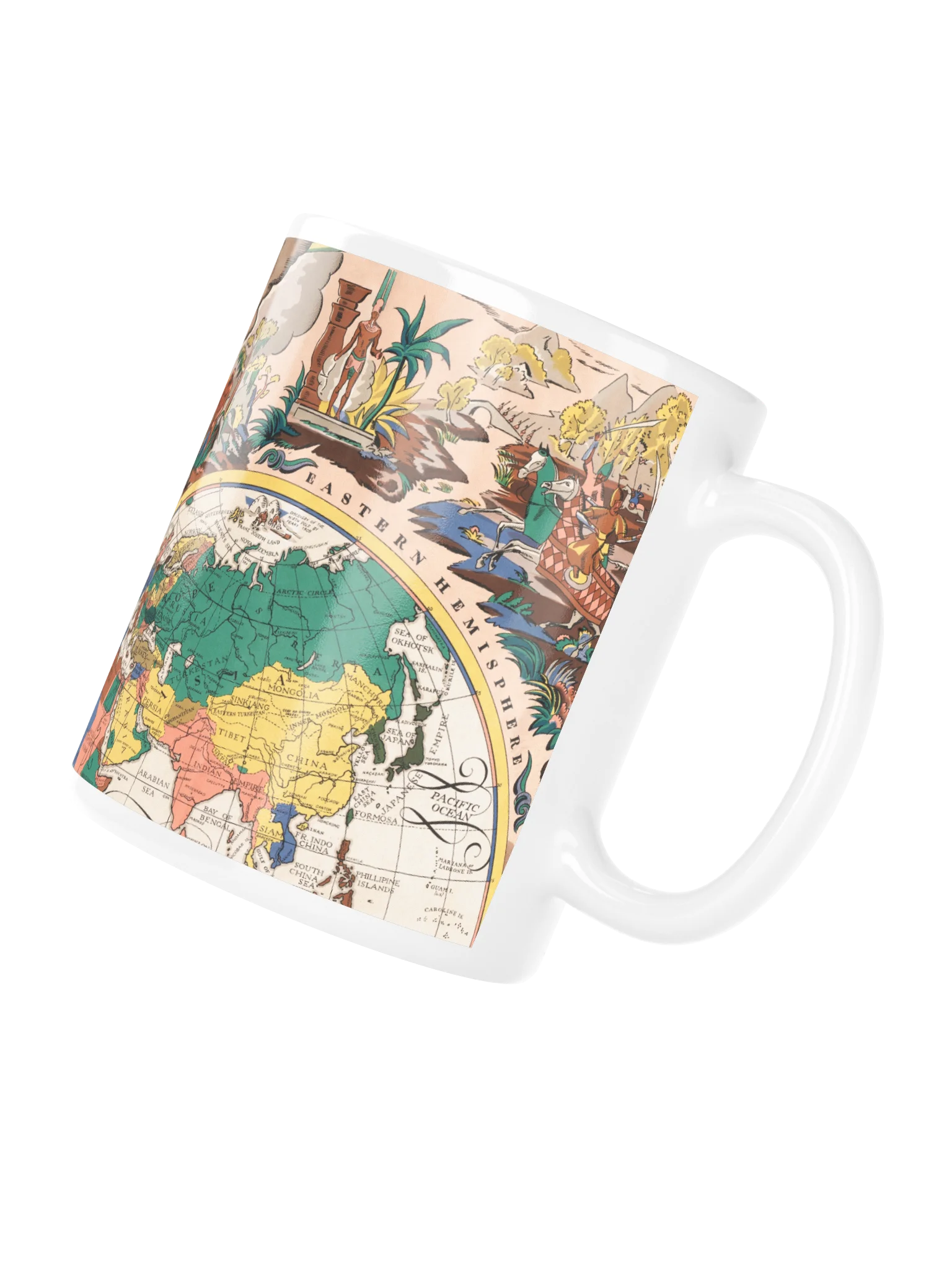 Vintage World Map Glossy Mug product image (4)
