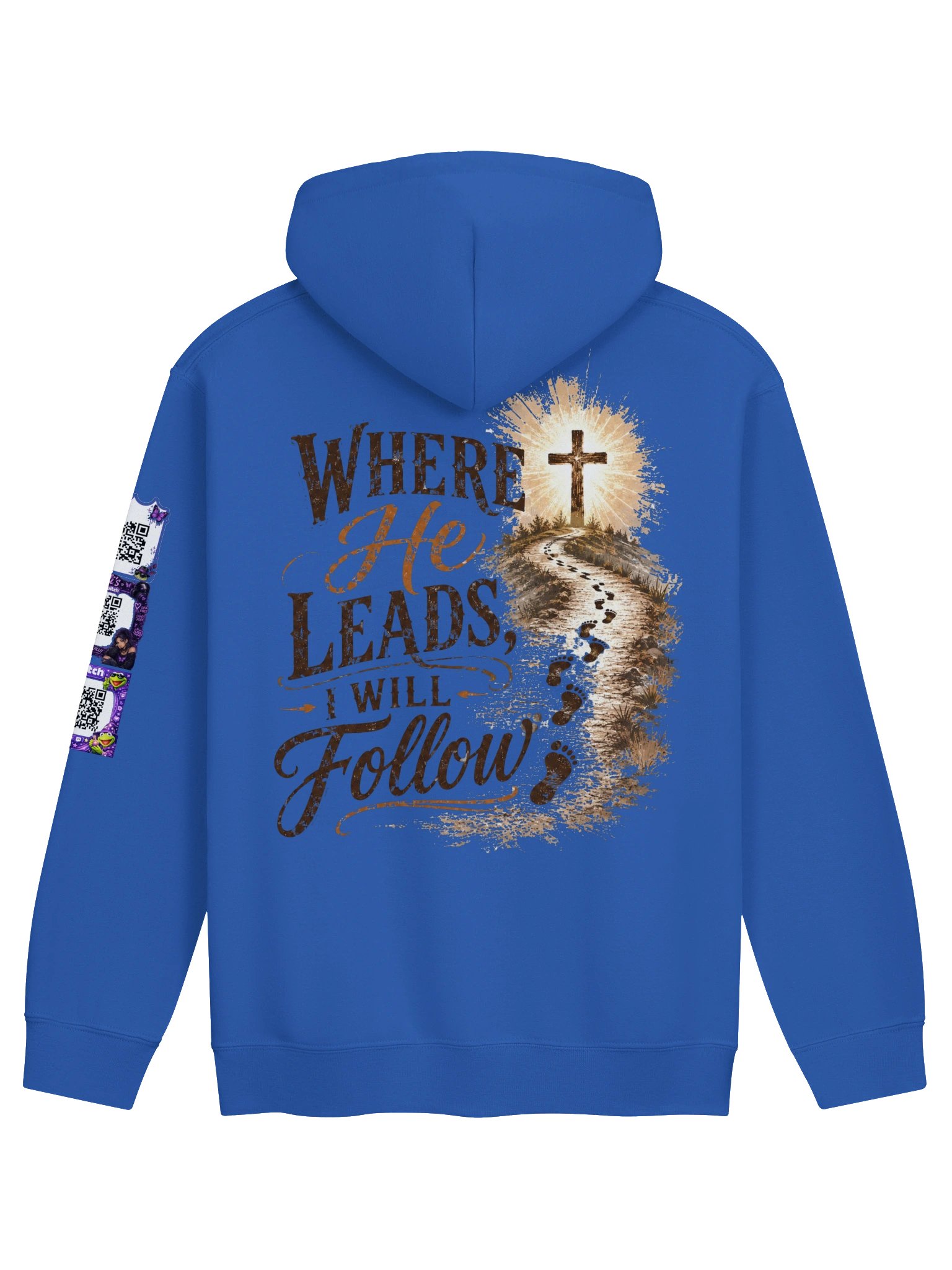 Custom Where He Leads Hoodie w/QR product image (42)