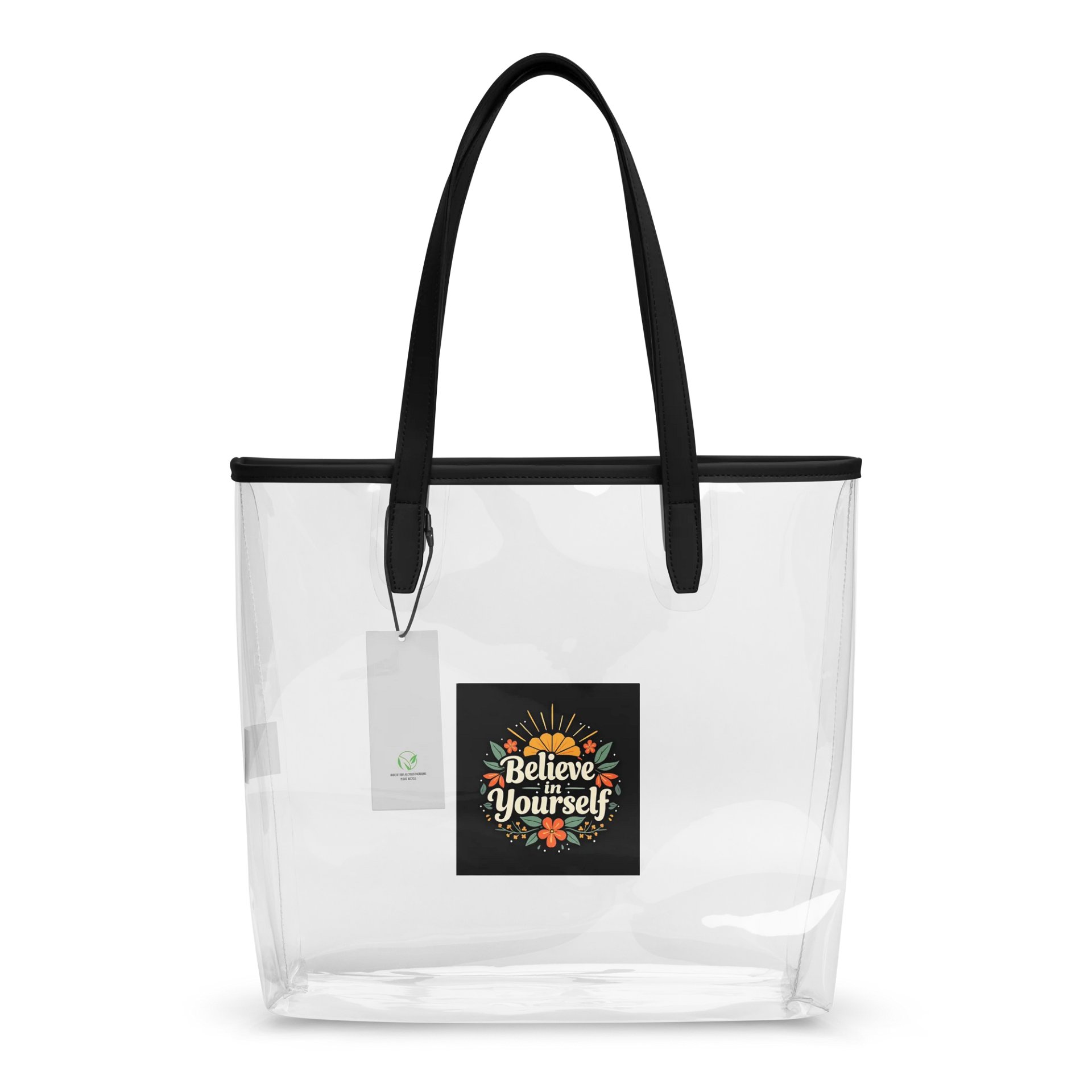 Believe in Yourself Floral Clear Tote Bag product image (2)