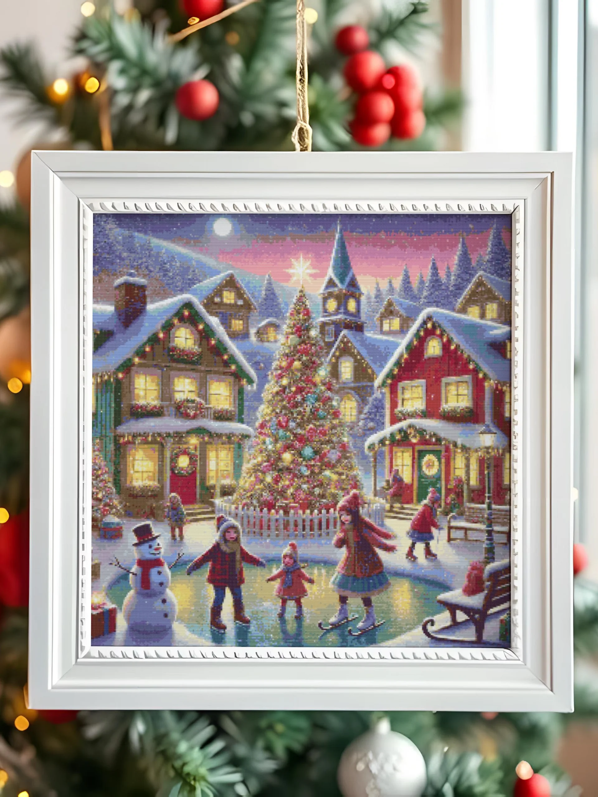 Ice Rink Village Cross Stitch Pattern product image (5)