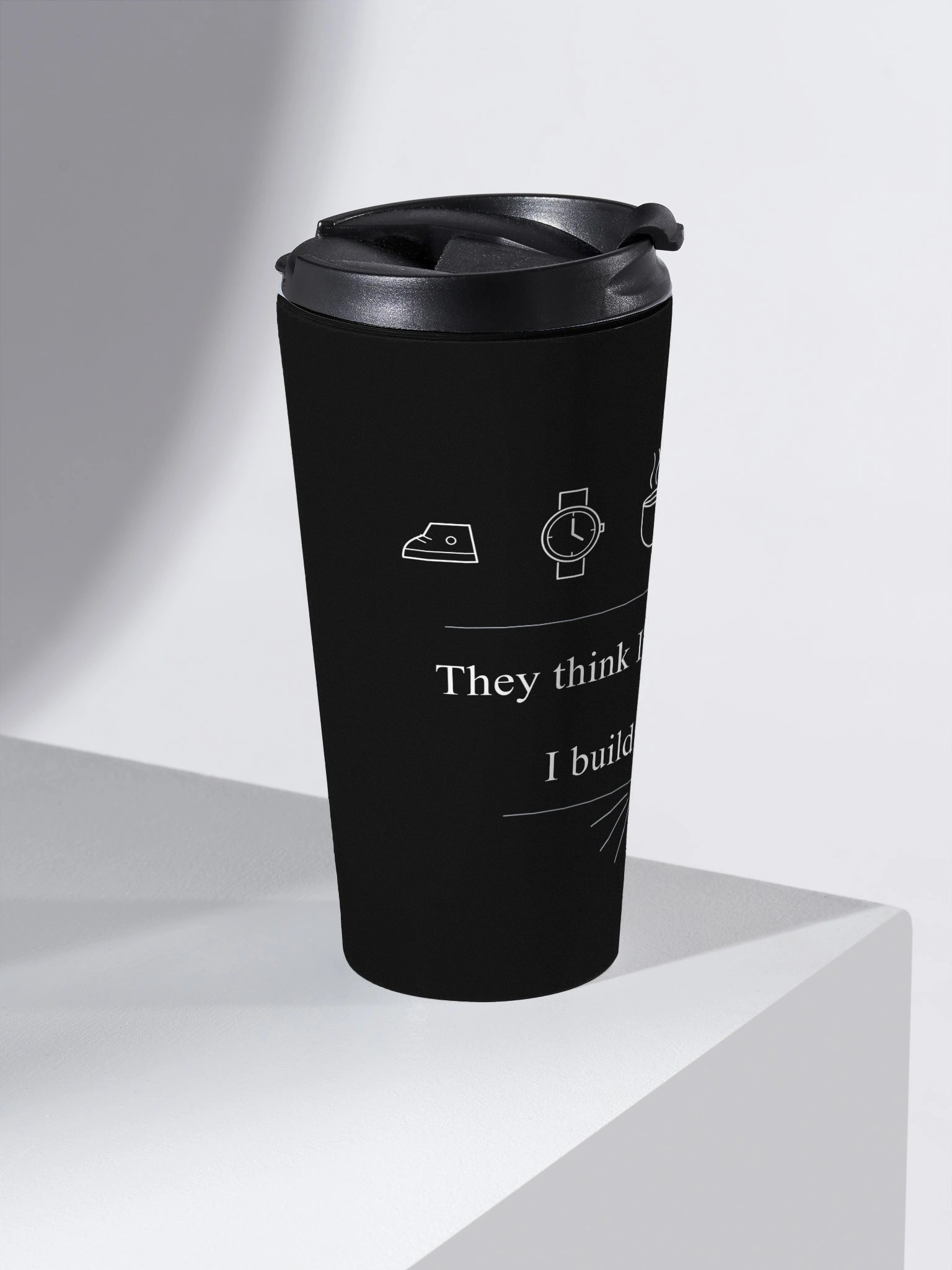 Inspirational Stainless Steel Coffee Mug – “They Think I Make Coffee, I Build Futures” | 15 oz Travel Cup product image (2)