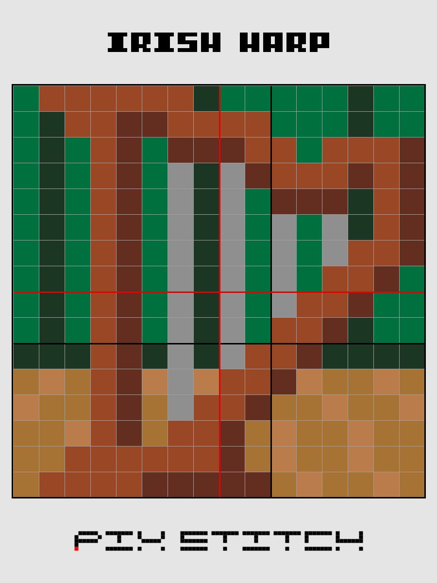 Irish Harp Pixel Art product image (2)