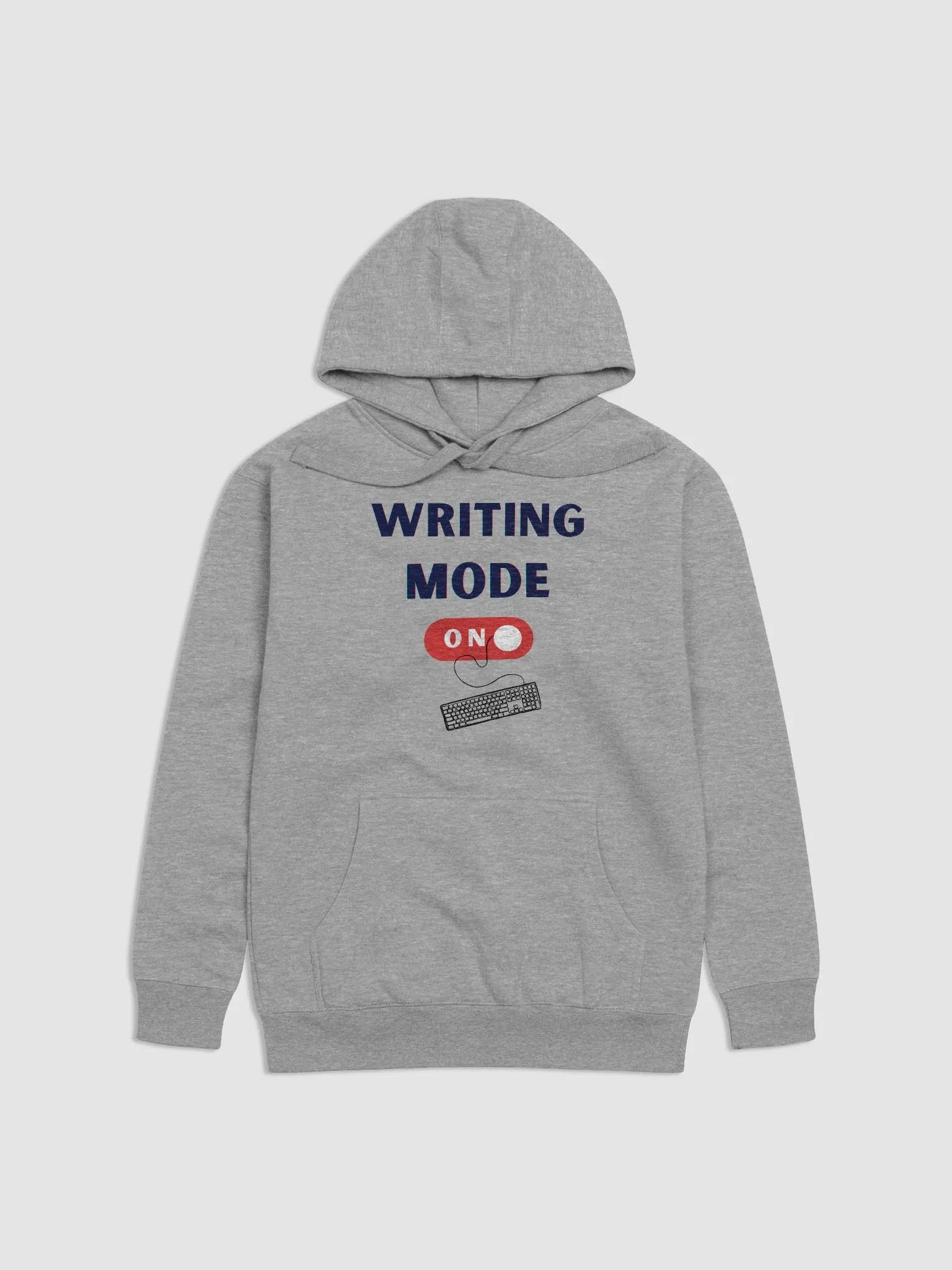 Writing Mode On - Grey Unisex Hoodie product image (1)