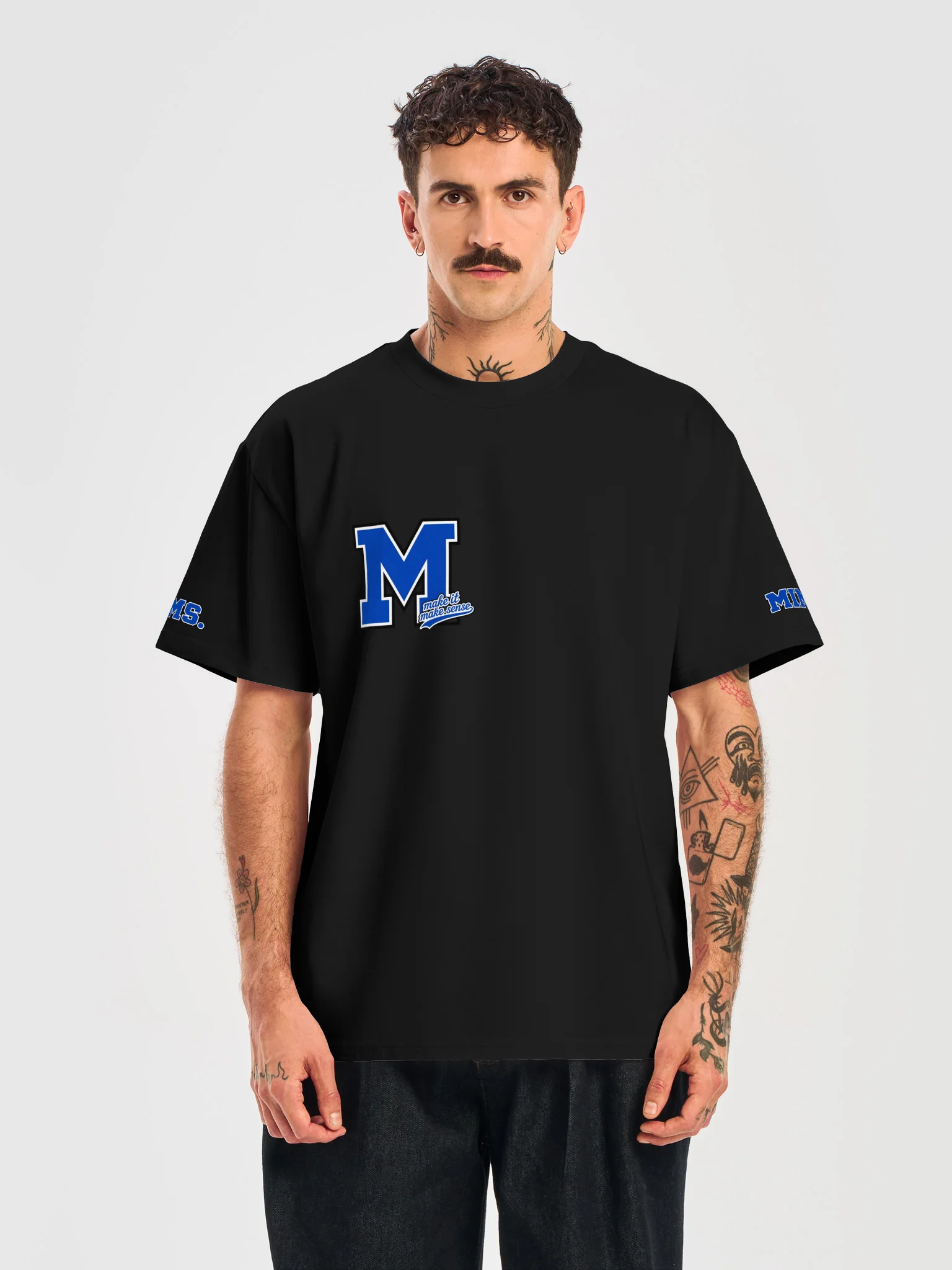 Bold Blue M Graphic Tee product image (13)