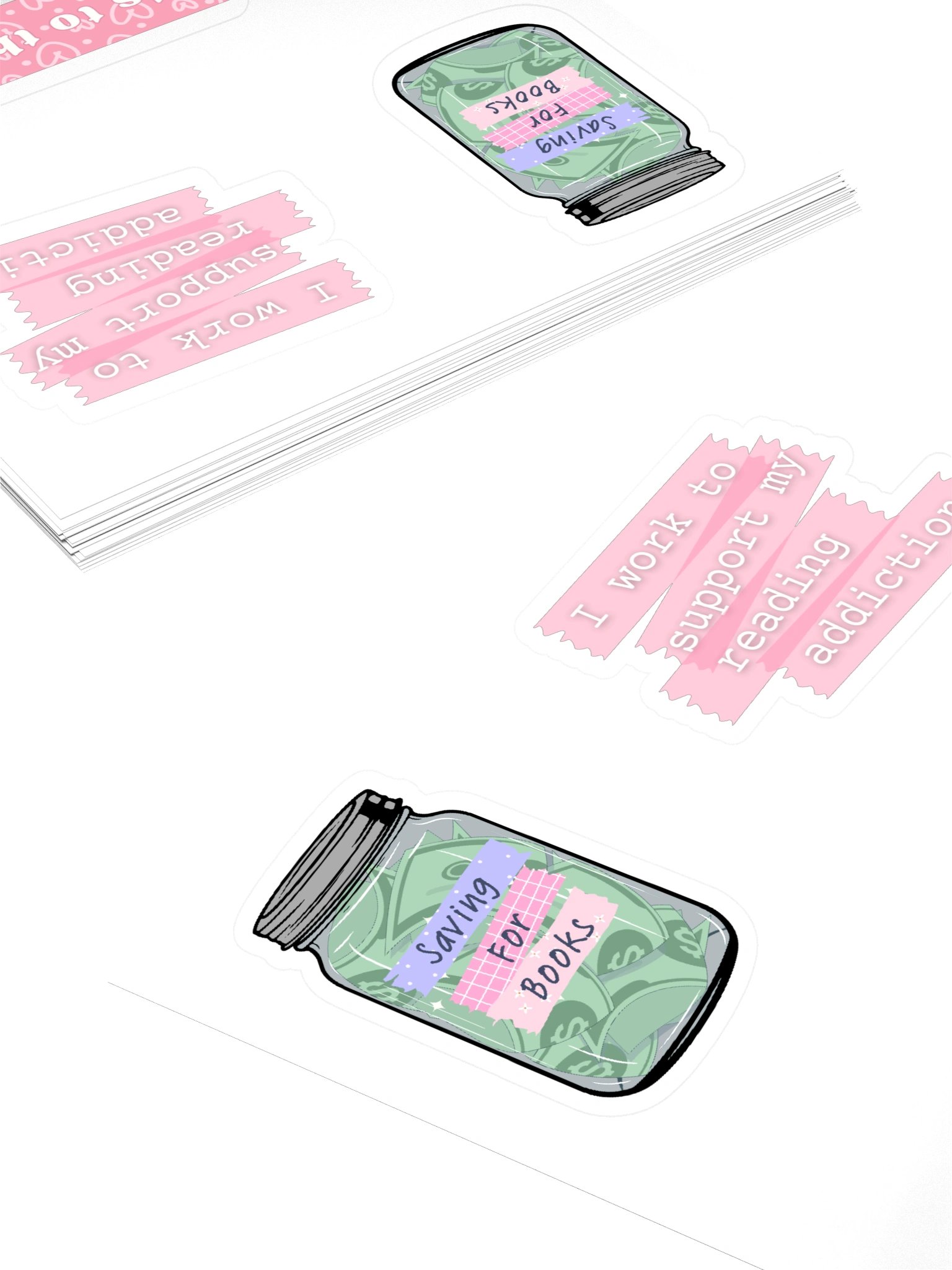 Book Lover Stickers - Pink product image (4)