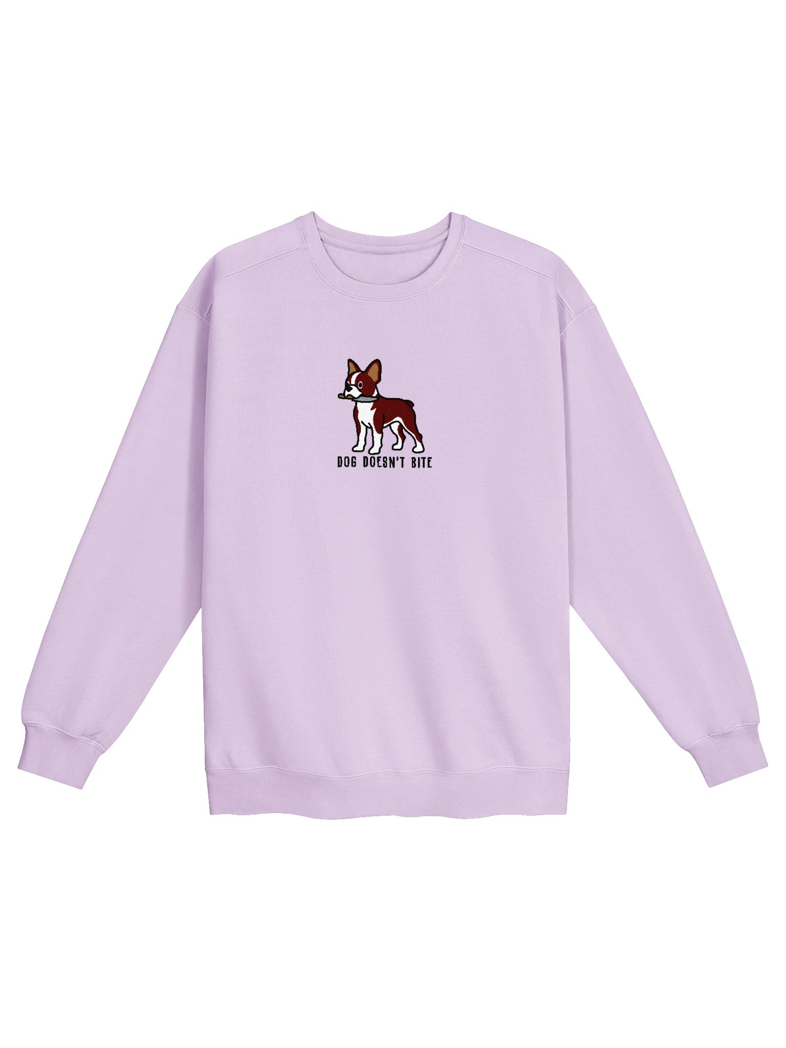 Dog Doesn't Bite Funny Chibi-Style Embroidered Premium Sweatshirt for Boston Terrier(Red and White) Owners product image (33)