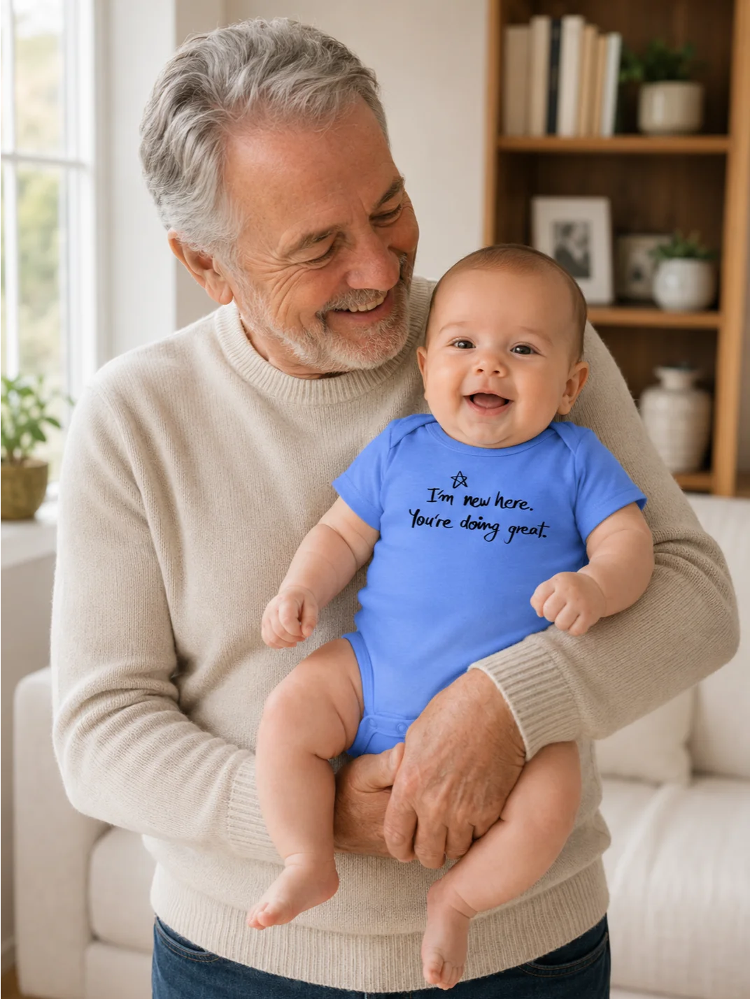 New Parents Baby Gift, I'm New Here You're Doing Great Baby Bodysuit, Meaningful Baby Shower Gift, Minimal Script Infant Onesie product image (13)
