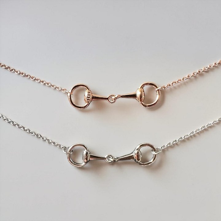 Snaffle Bit Bracelet | Dainty Equestrian Jewelry | Rose Gold & Silver product image (1)