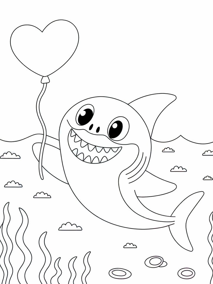 20 Adorable Shark Coloring Pages for Kids & Adults – Fun Ocean Adventure product image (2)