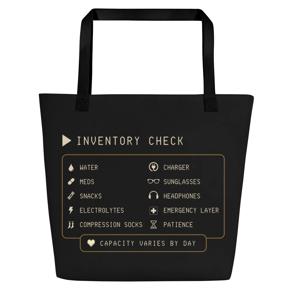 Inventory Check Tote Bag | Chronic Illness Spoonie & Disabled Gamer Bag product image (1)